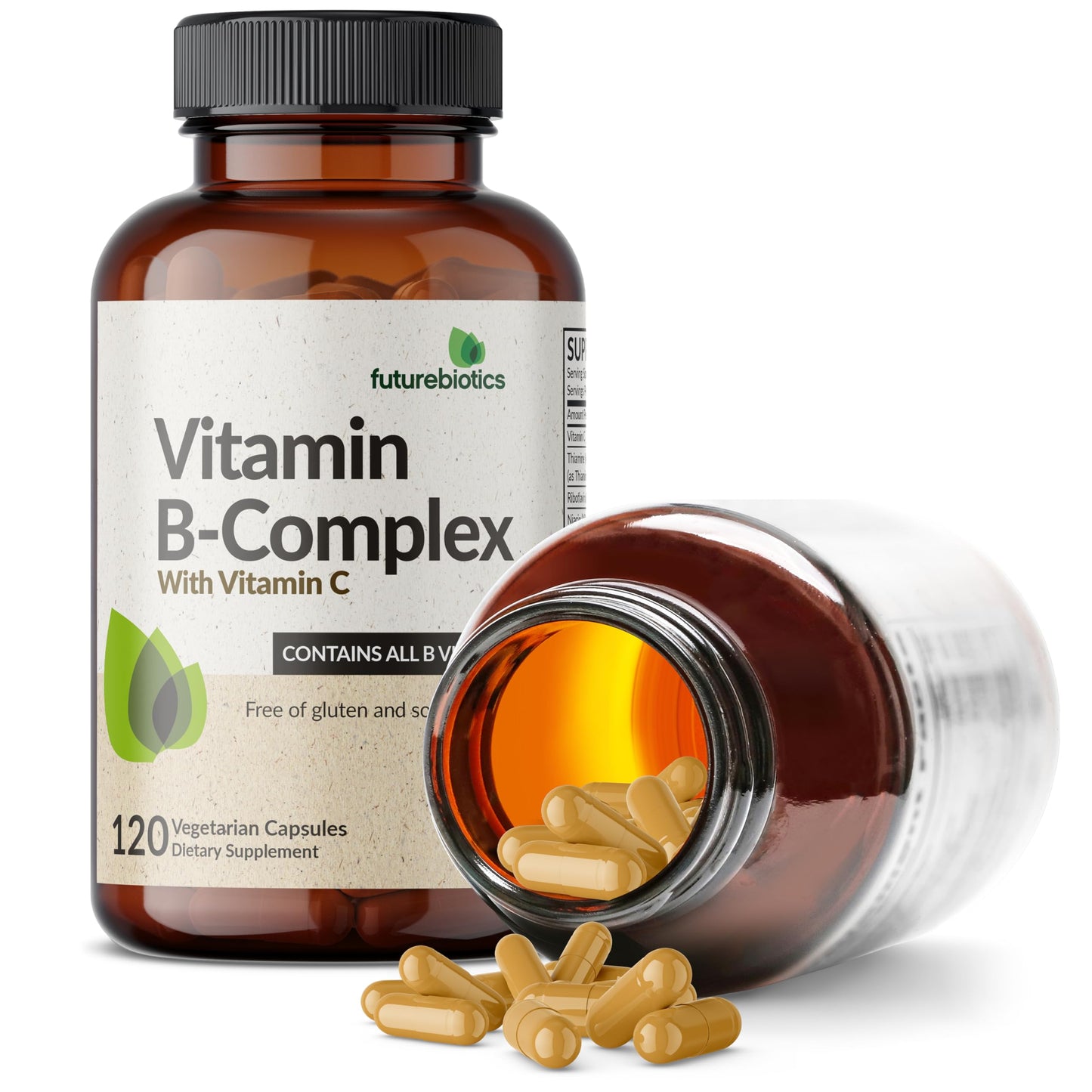 Futurebiotics Vitamin B Complex with Vitamin C Supports Energy Production, Nervous System & Immune Support, Non-GMO Capsules, 120