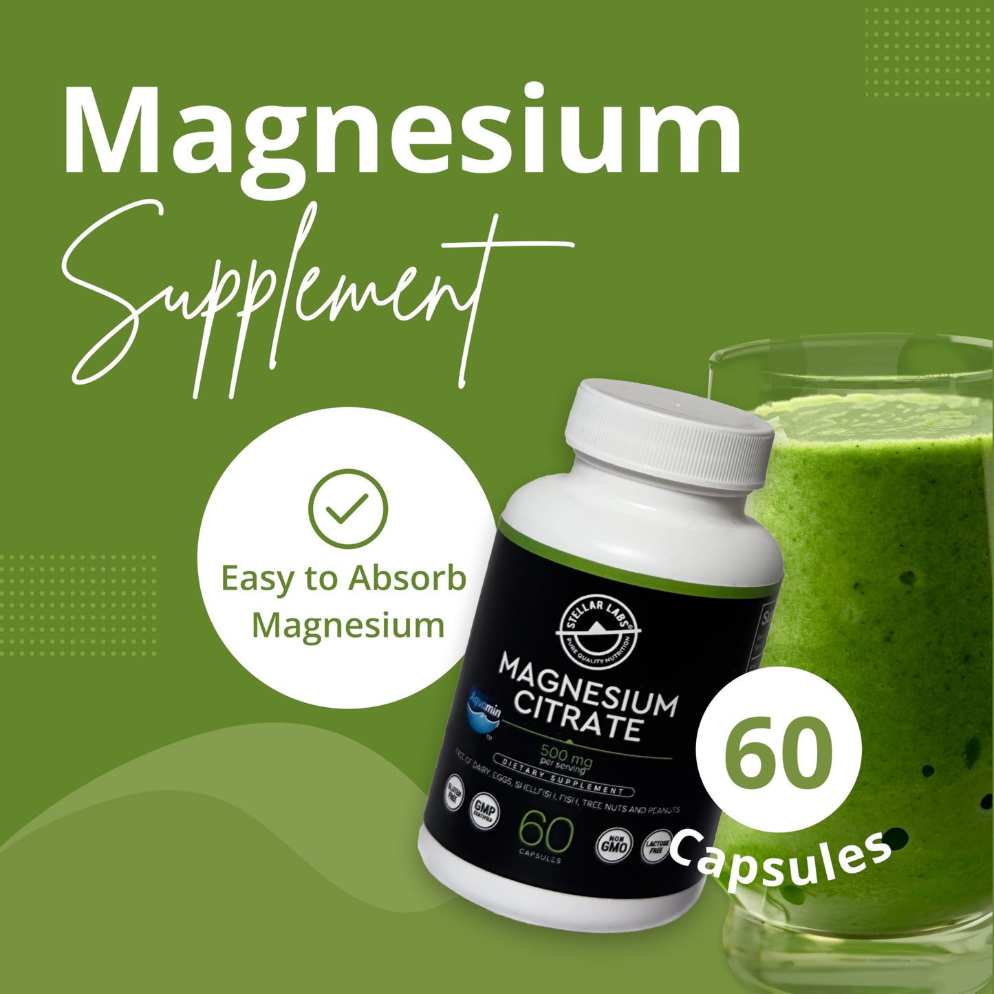 Stellar Labs Magnesium Capsules 60 Count