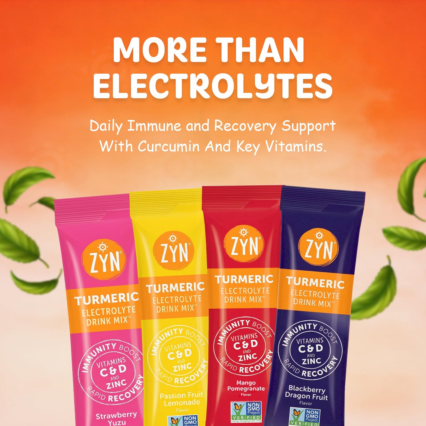 ZYN Turmeric & Electrolyte Packets for Hydration Variety Pack Powder