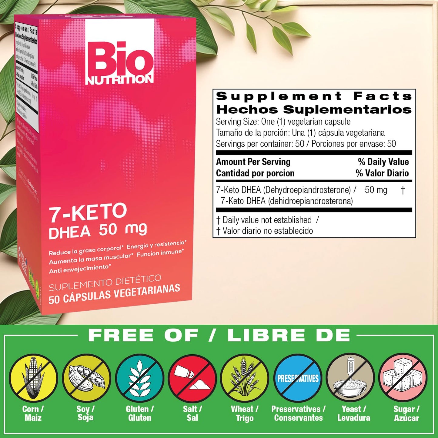 Bio Nutrition 7-Keto DHEA Vegi-Caps Capsule 50 Count