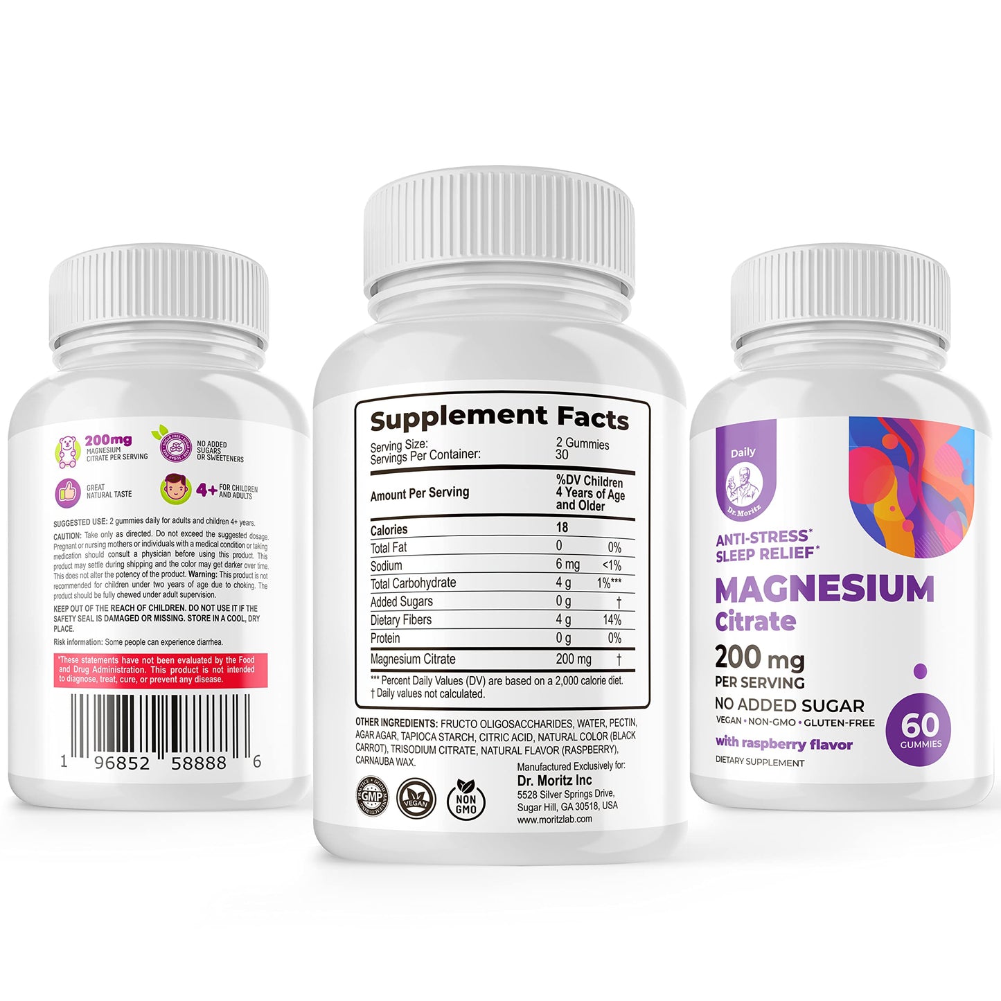 DR. MORITZ Elderberry Gummies for Kids and Magnesium 200 mg Gummy, 1 Count