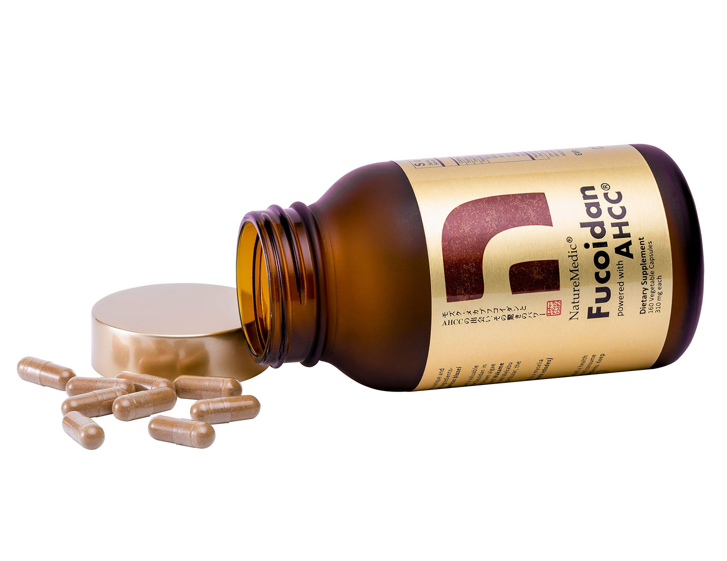 NatureMedic Fucoidan Powered with AHCC Brown Seaweed Immunity Supplement with High Purity Mekabu Mozuku Agaricus Capsules 1760