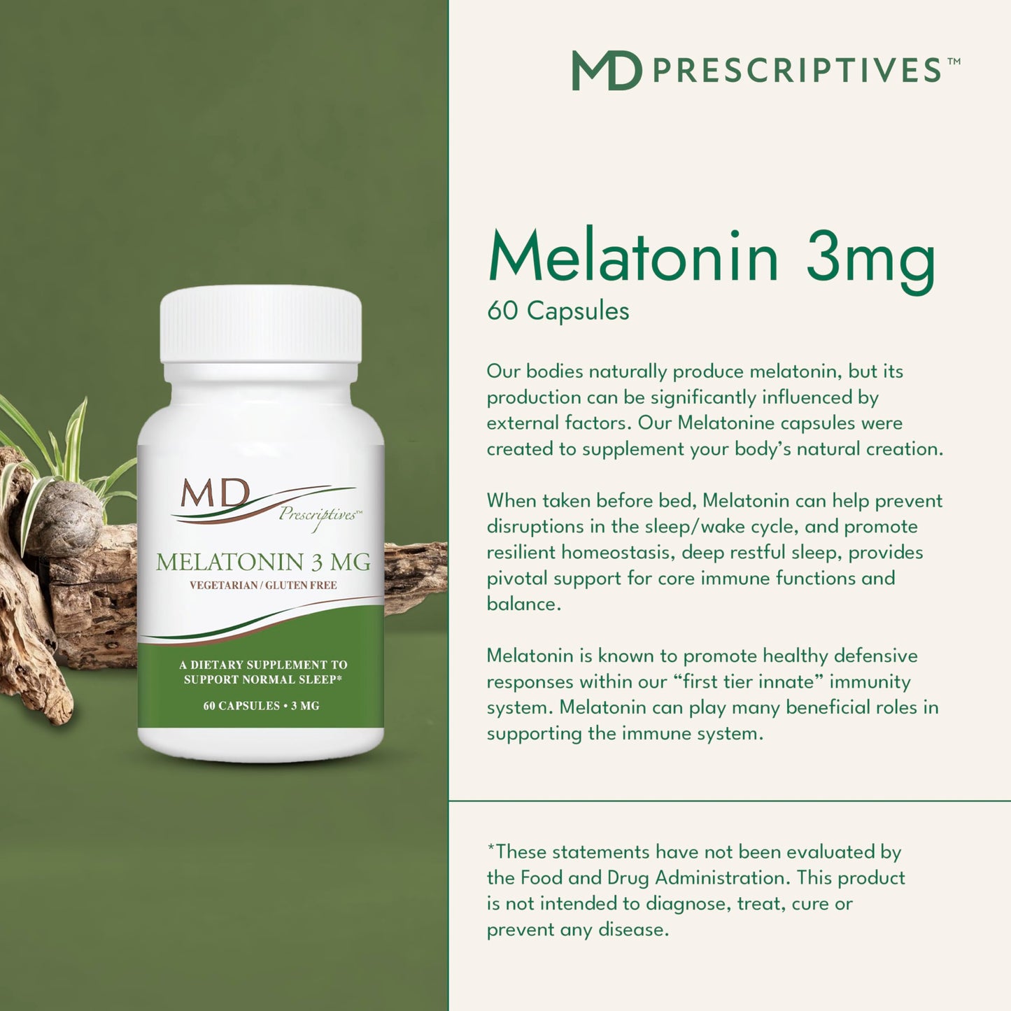 MD Prescriptives Melatonin 3mg Supplement 60 Capsules