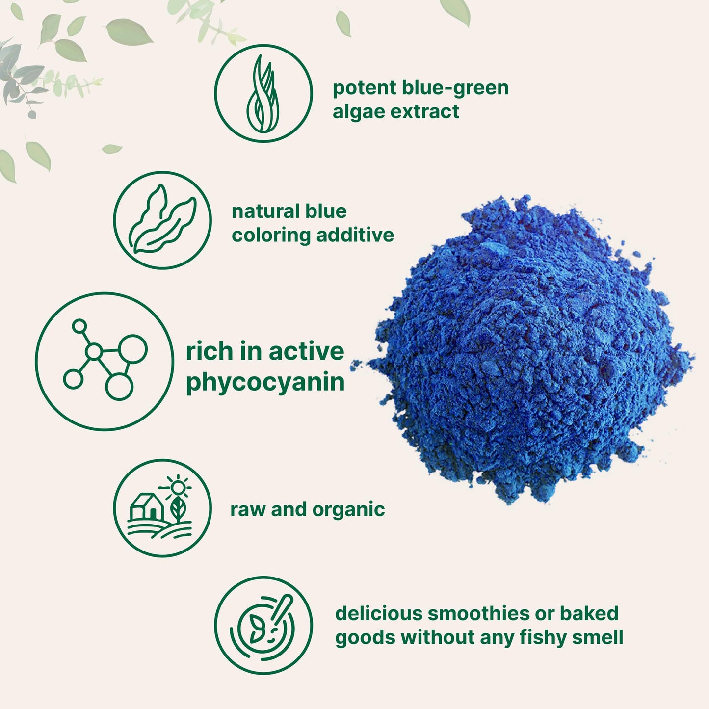 Micro Ingredients Organic Blue Spirulina Powder (Phycocyanin Extract), 1.06 oz