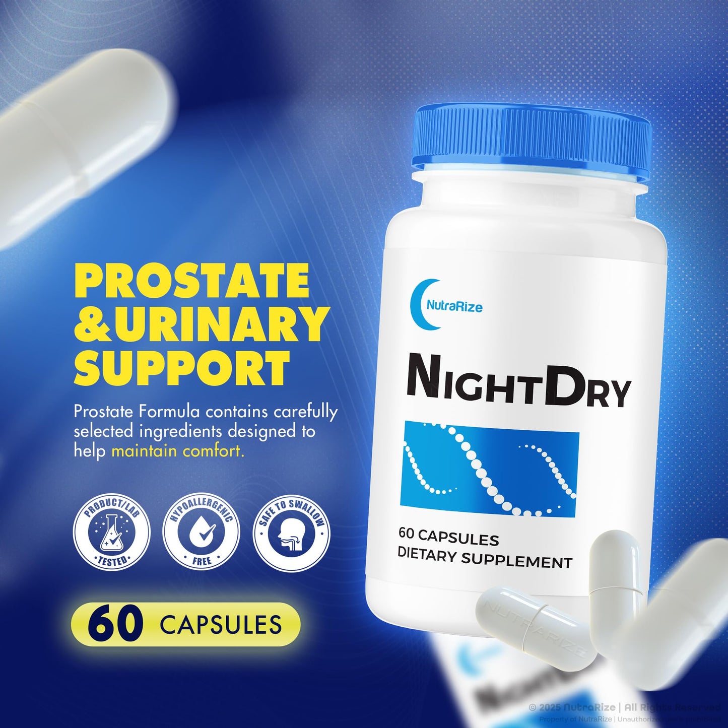 NutraRize NightDry Capsules, 120 Capsules