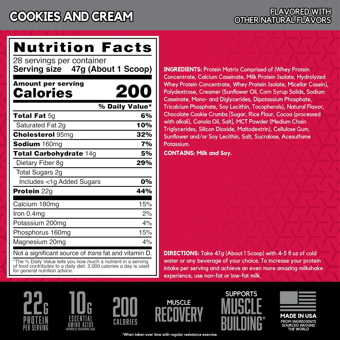 BSN SYNTHA-6 Premium Protein Powder, 28 Servings, Cookies and Cream
