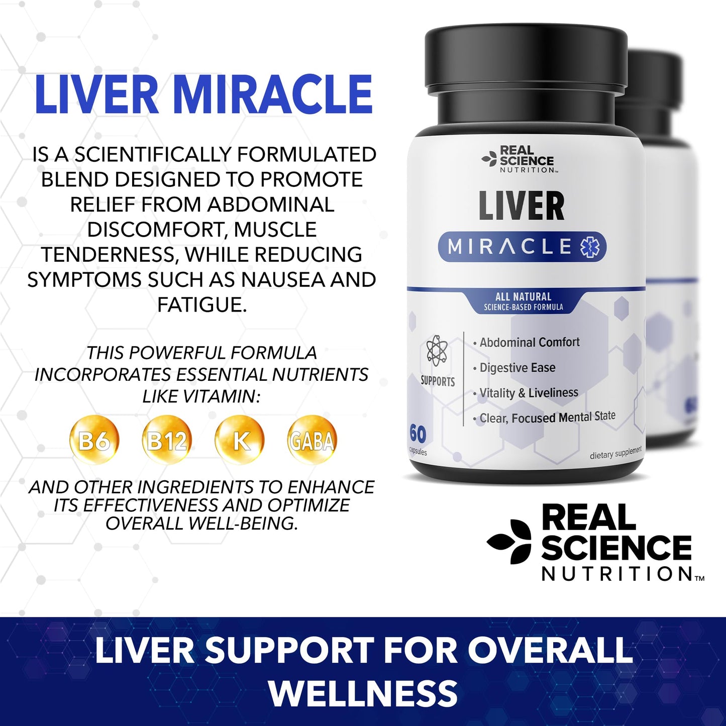 Real Science Nutrition Liver Miracle Capsule, 60 Count