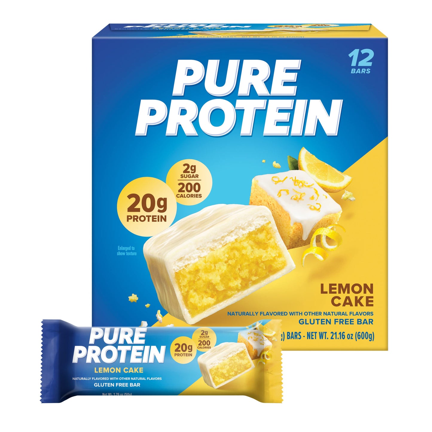 Pure Protein Lemon Cake Bar, 12 Count