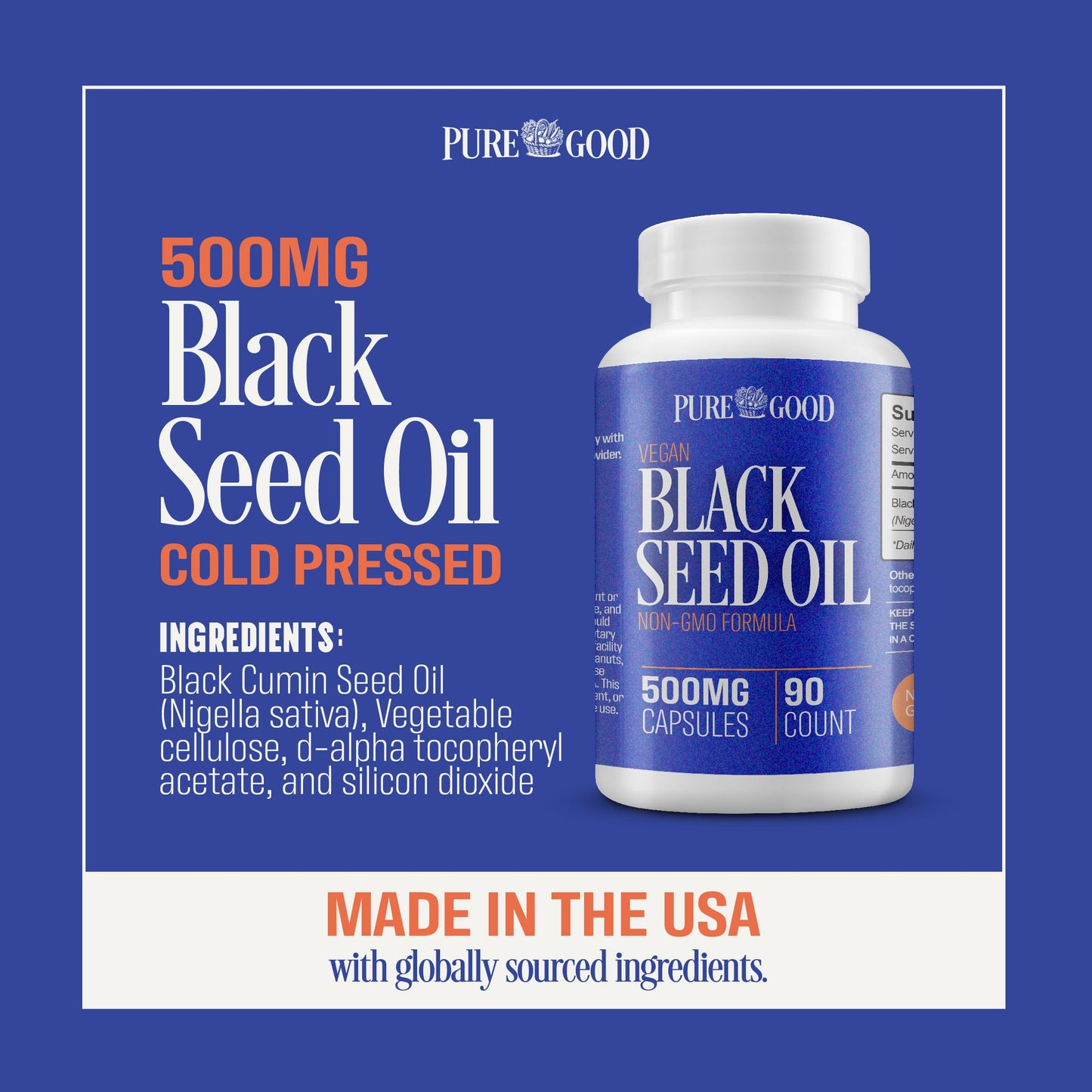 PureGood Black Seed Oil Capsules 500 mg, 180 Capsules