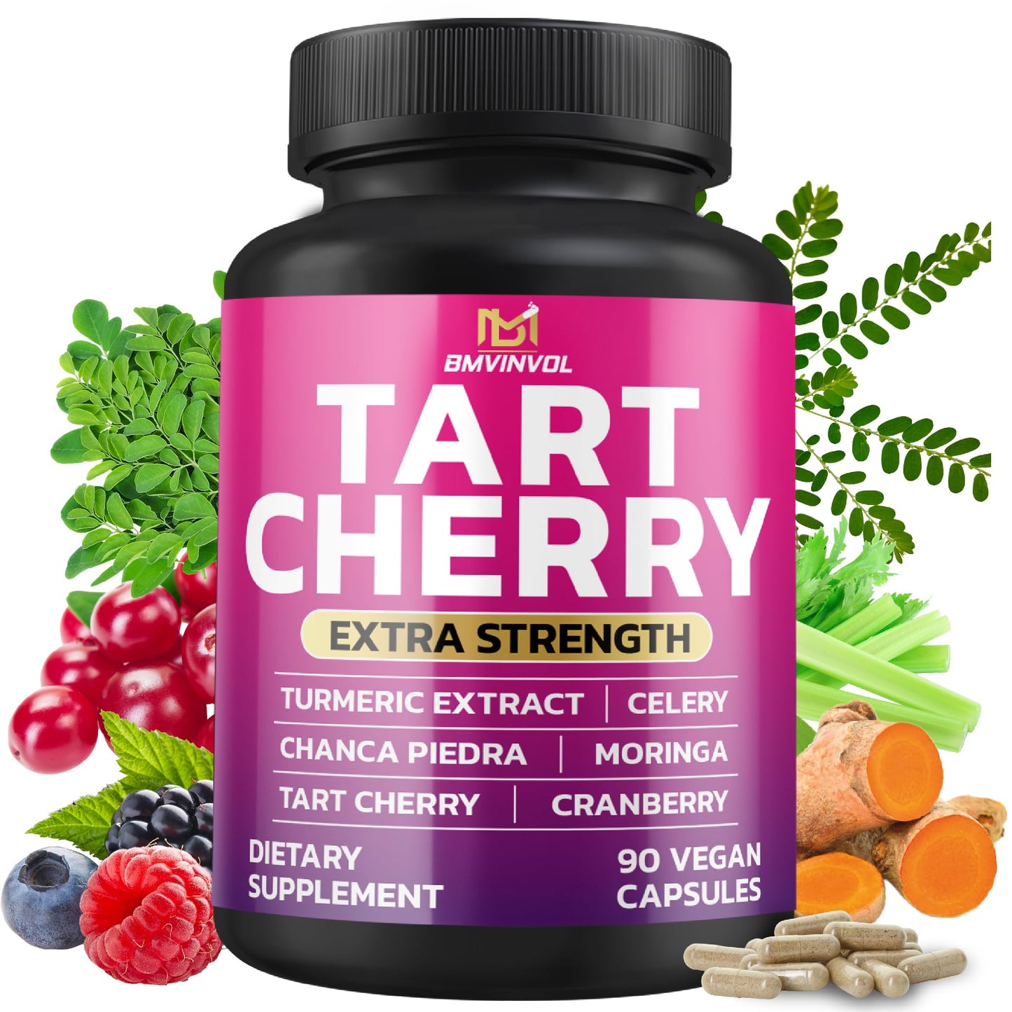 BMVINVOL Tart Cherry 20:1 Extract Capsule, 90 Count