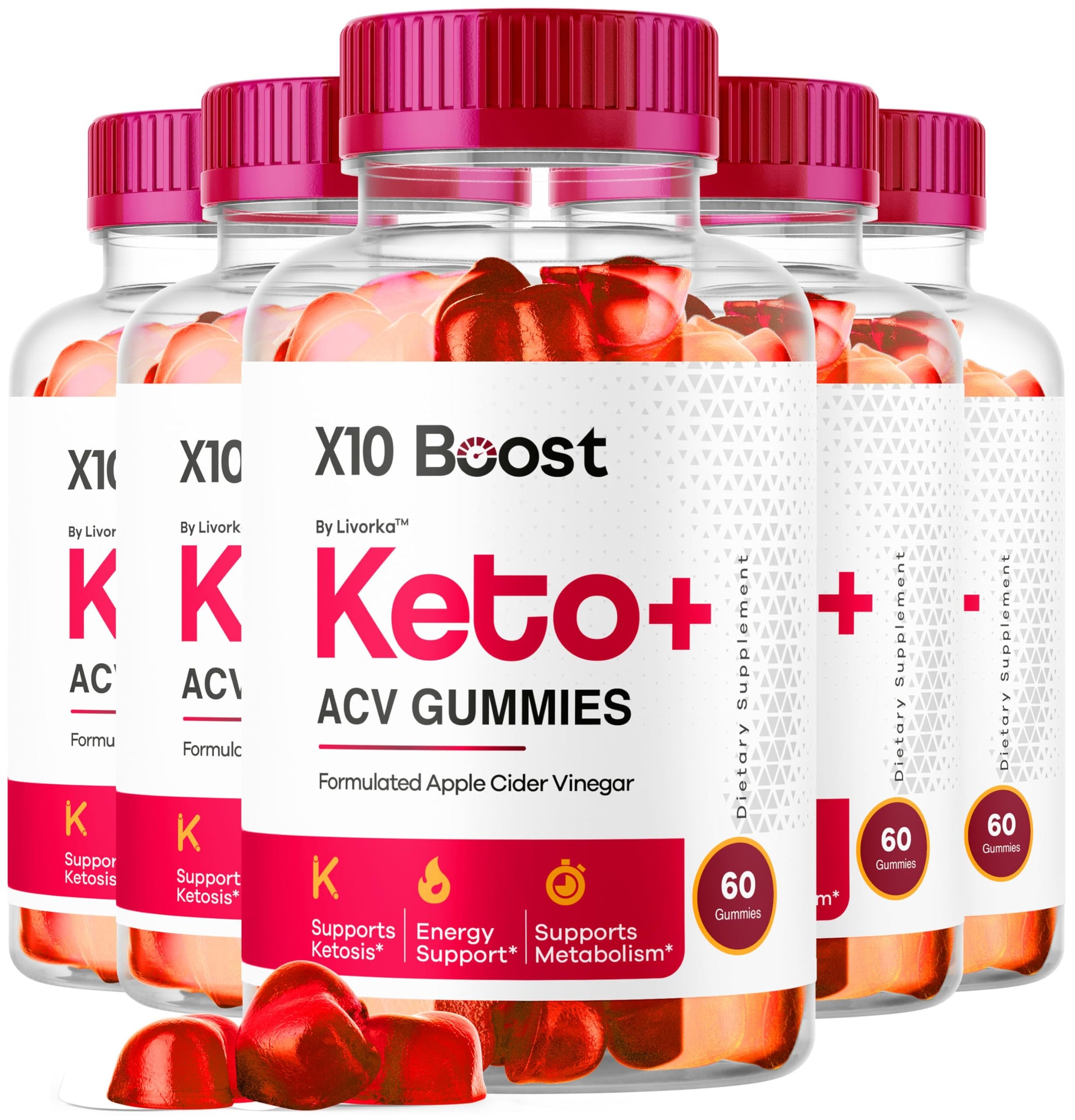 LIVORKA X10 Boost Keto ACV Gummies, 300 Gummies