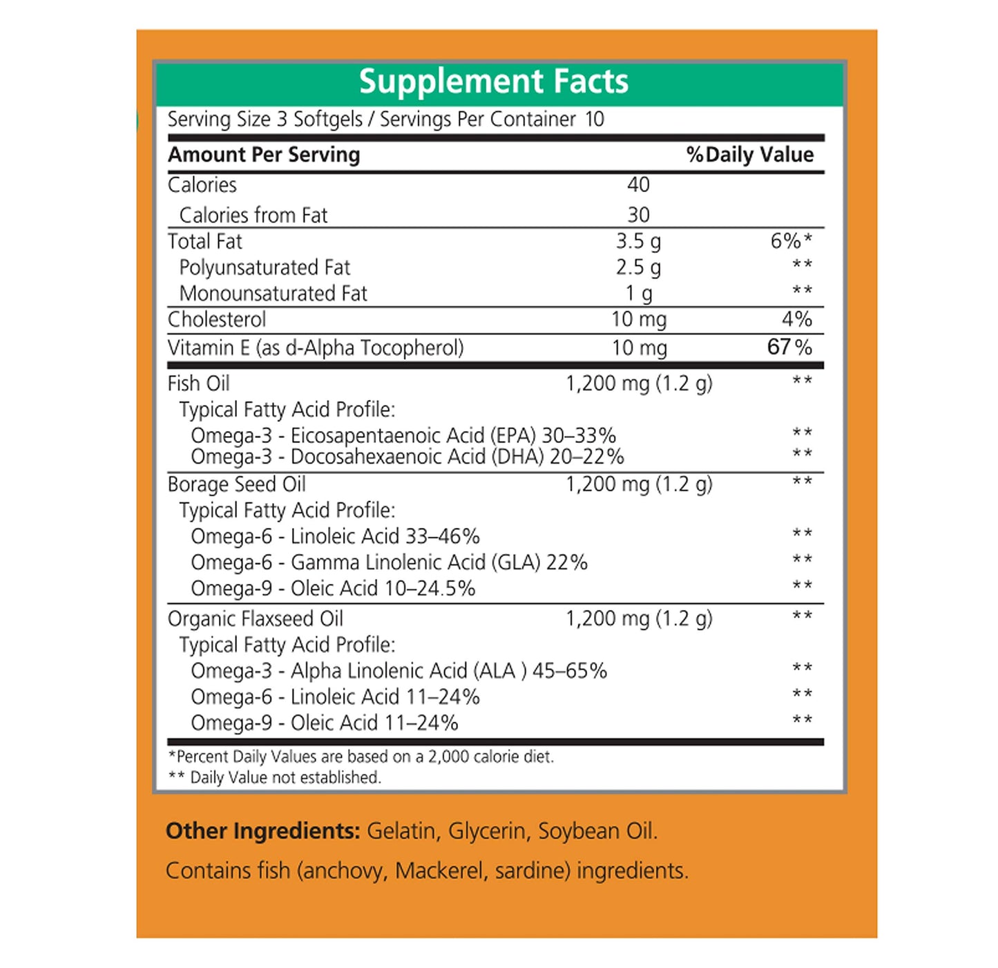 Vitane Nature Omegavyte 3-6-9 Softgels 30 Count