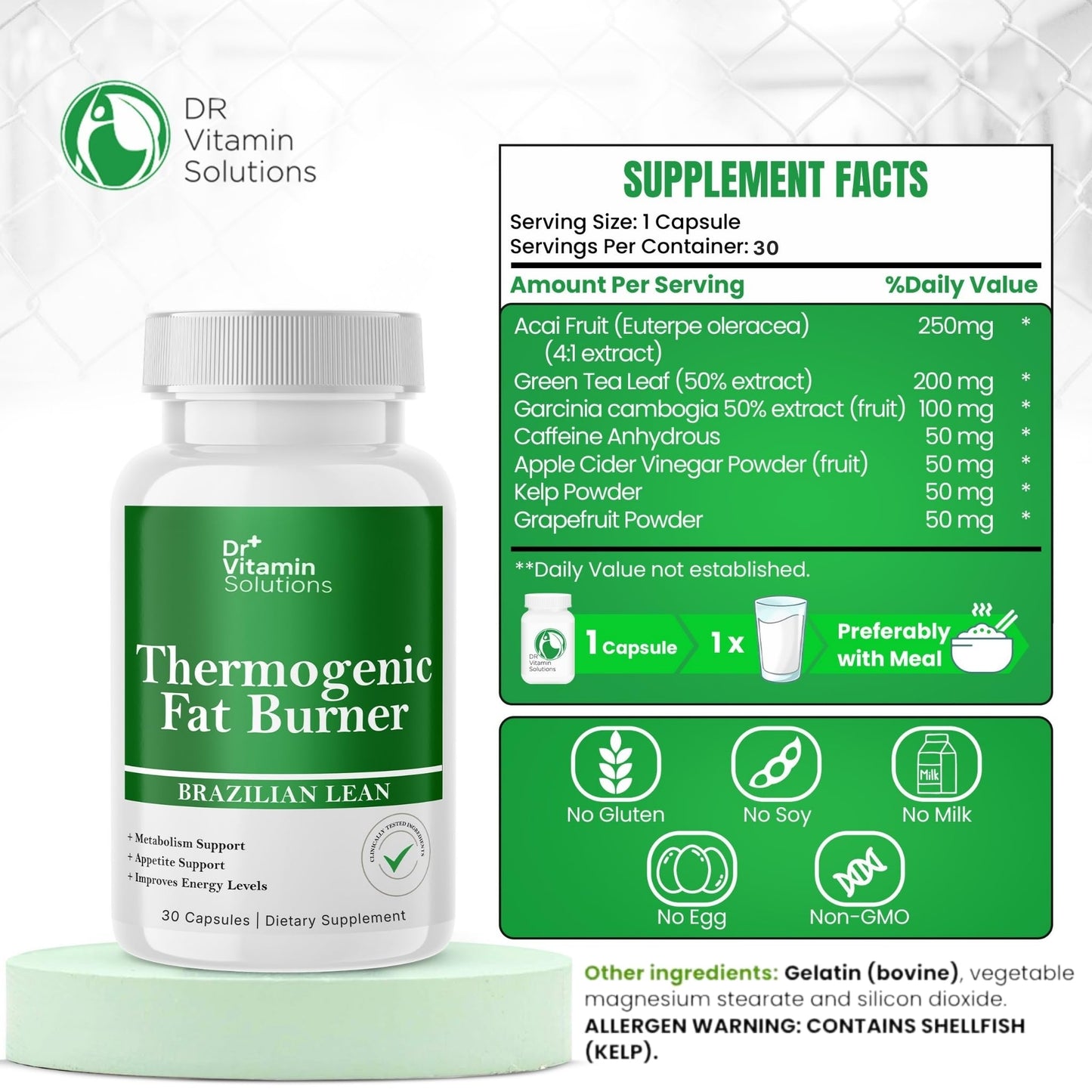 DR VITAMIN SOLUTIONS Thermogenic Fat Burner Capsule 30 Capsules