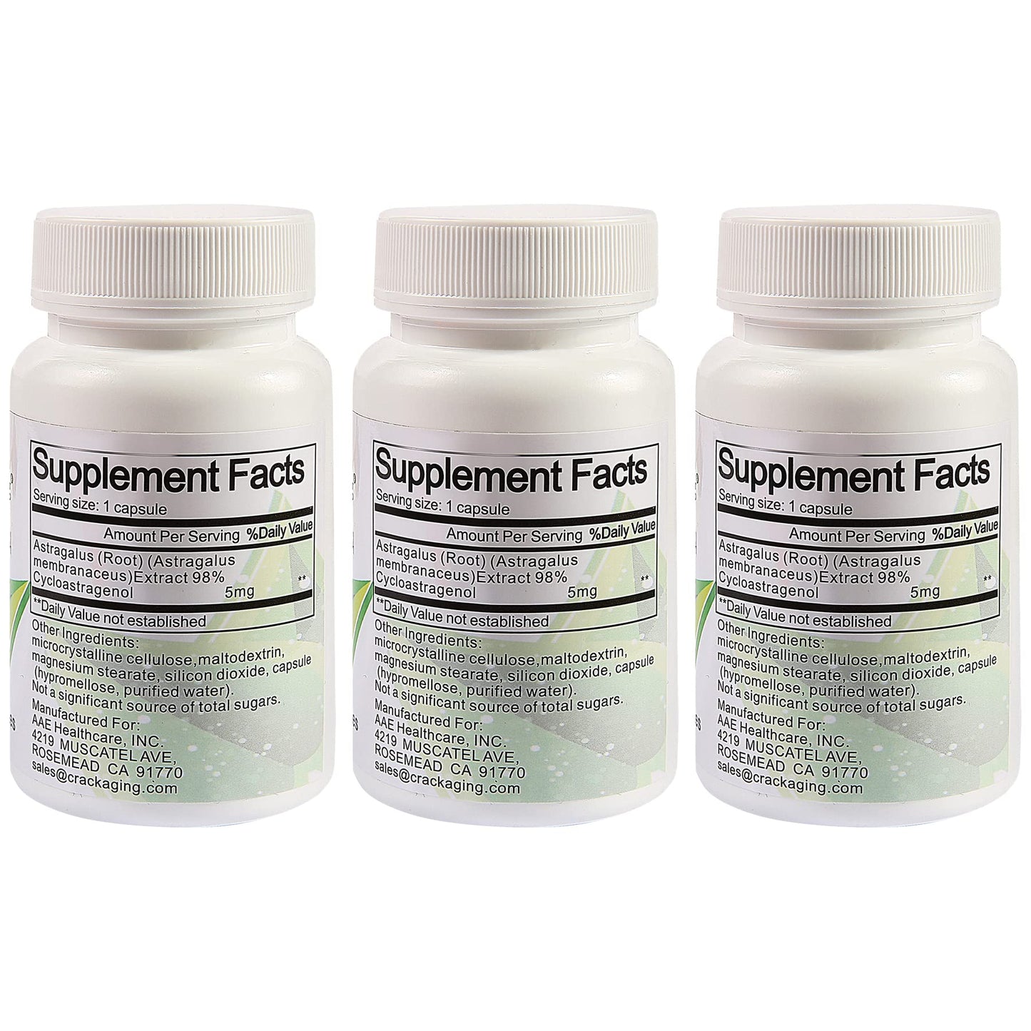 Crackaging Anti-Aging Cycloastragenol 98% (5 mg x 90 Capsules) Capsules