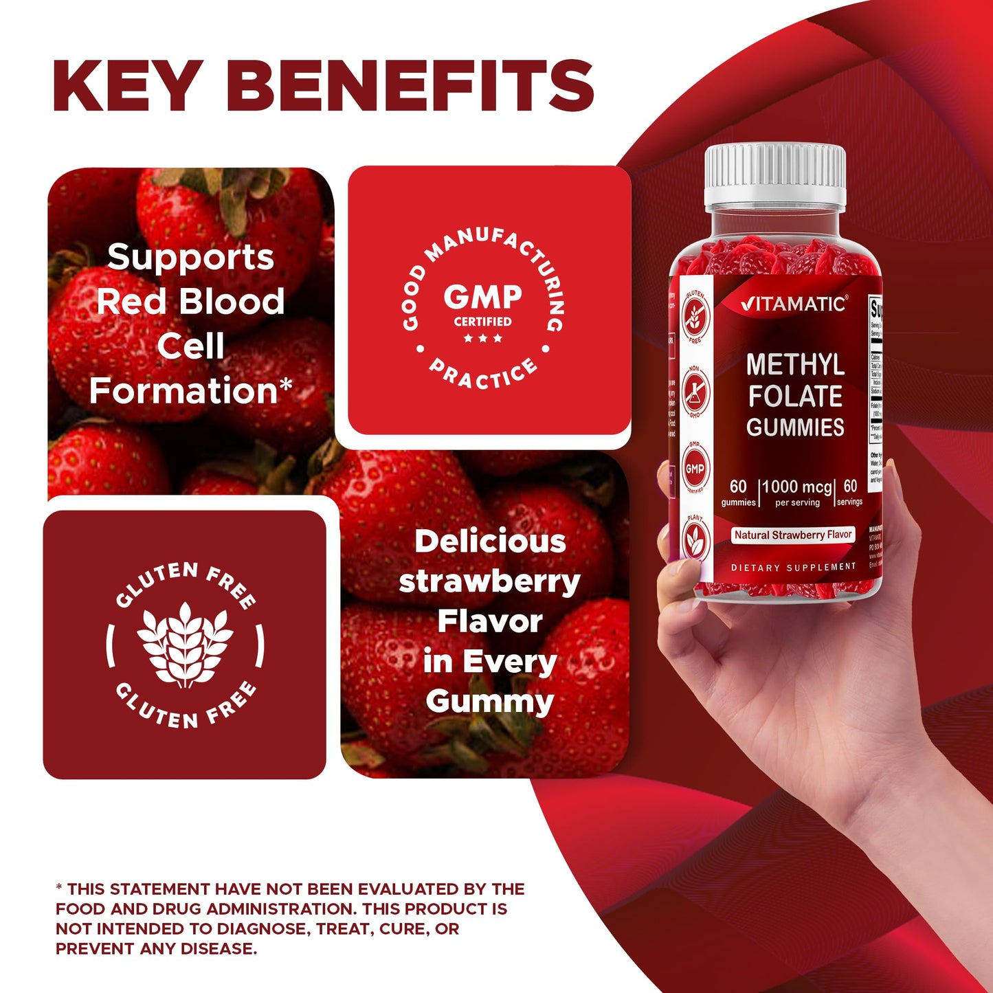 Vitamatic Methylfolate Gummies 60 Gummies