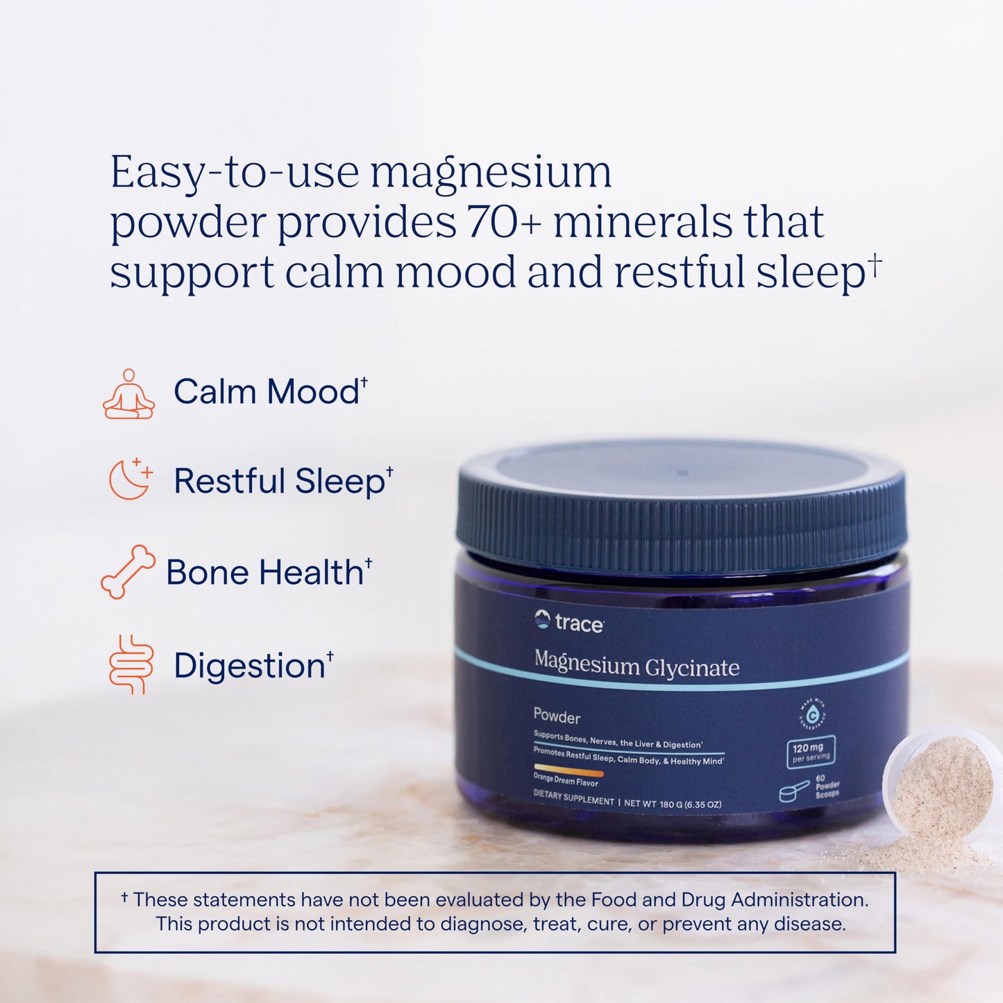 Trace Minerals Magnesium Glycinate Powder 6.35 Ounce