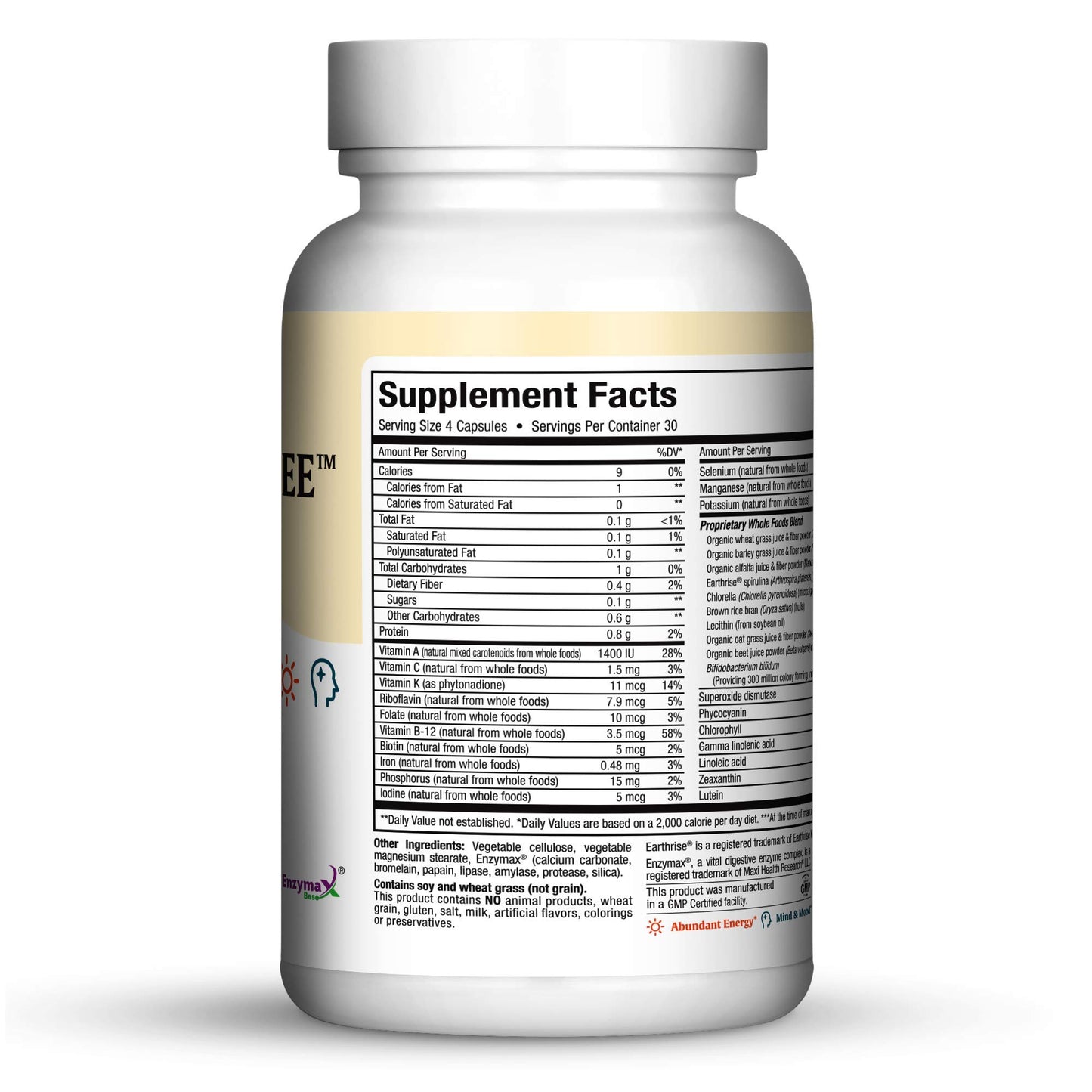 Maxi Health Green Energee Super Whole Food Blend 120 Capsules