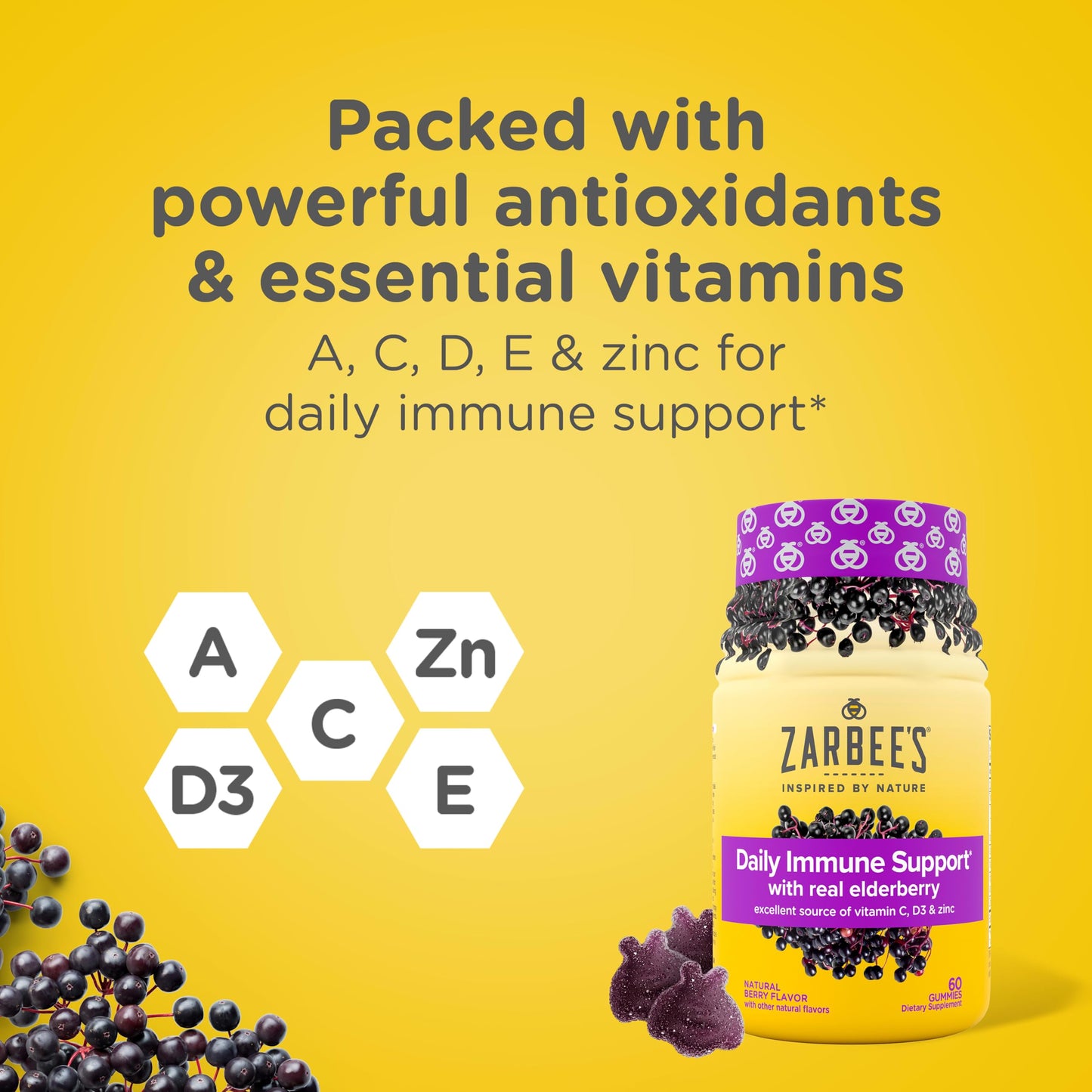 Zarbee's Daily Immune Support Gummies 60 Count