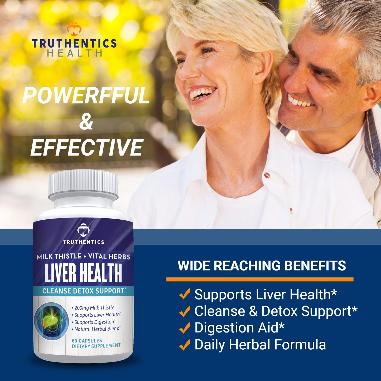 TRUTHENTICS Liver Health Milk Thistle Capsules, 60 Count