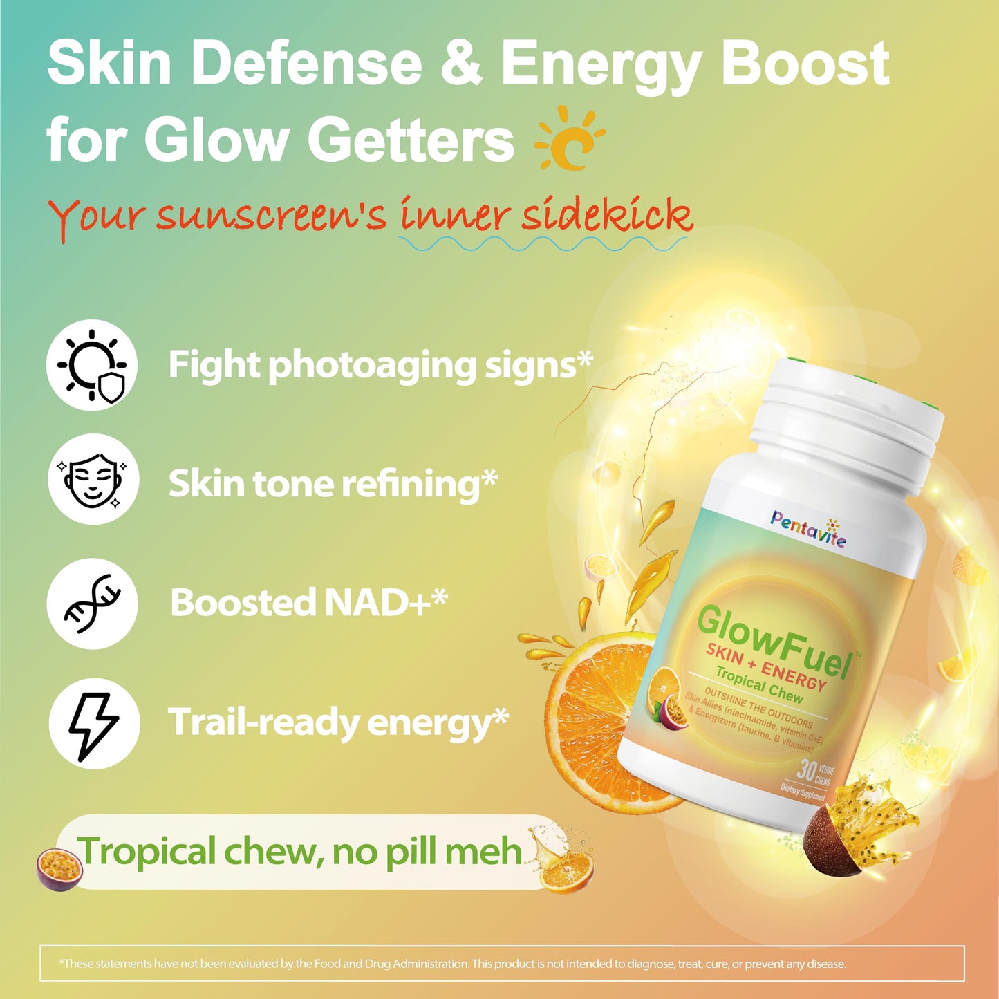 Pentavite GlowFuel Niacinamide Supplement Chewable, 90 Chews