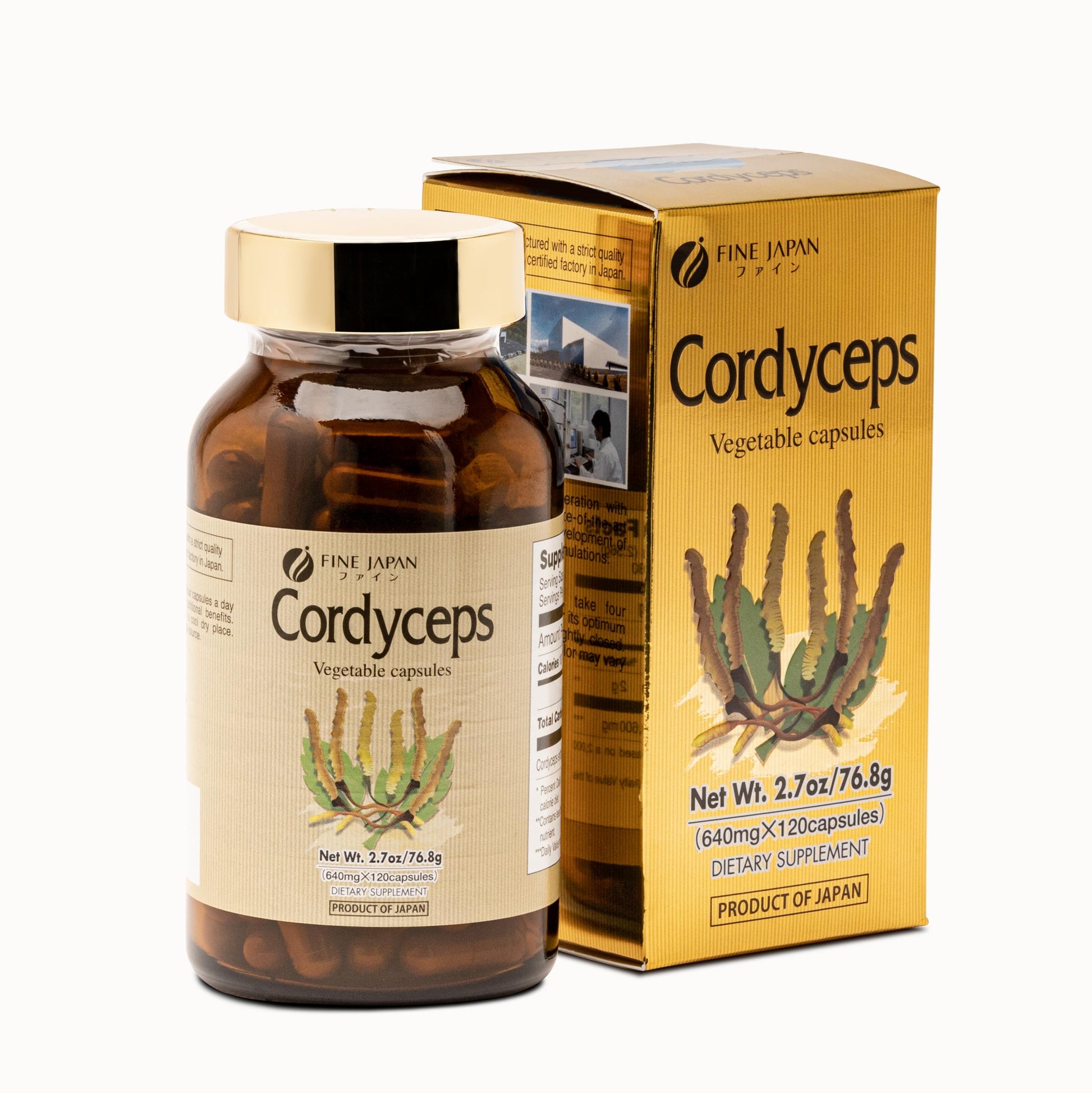 FINE JAPAN Cordyceps Mushroom Capsules 30 Count