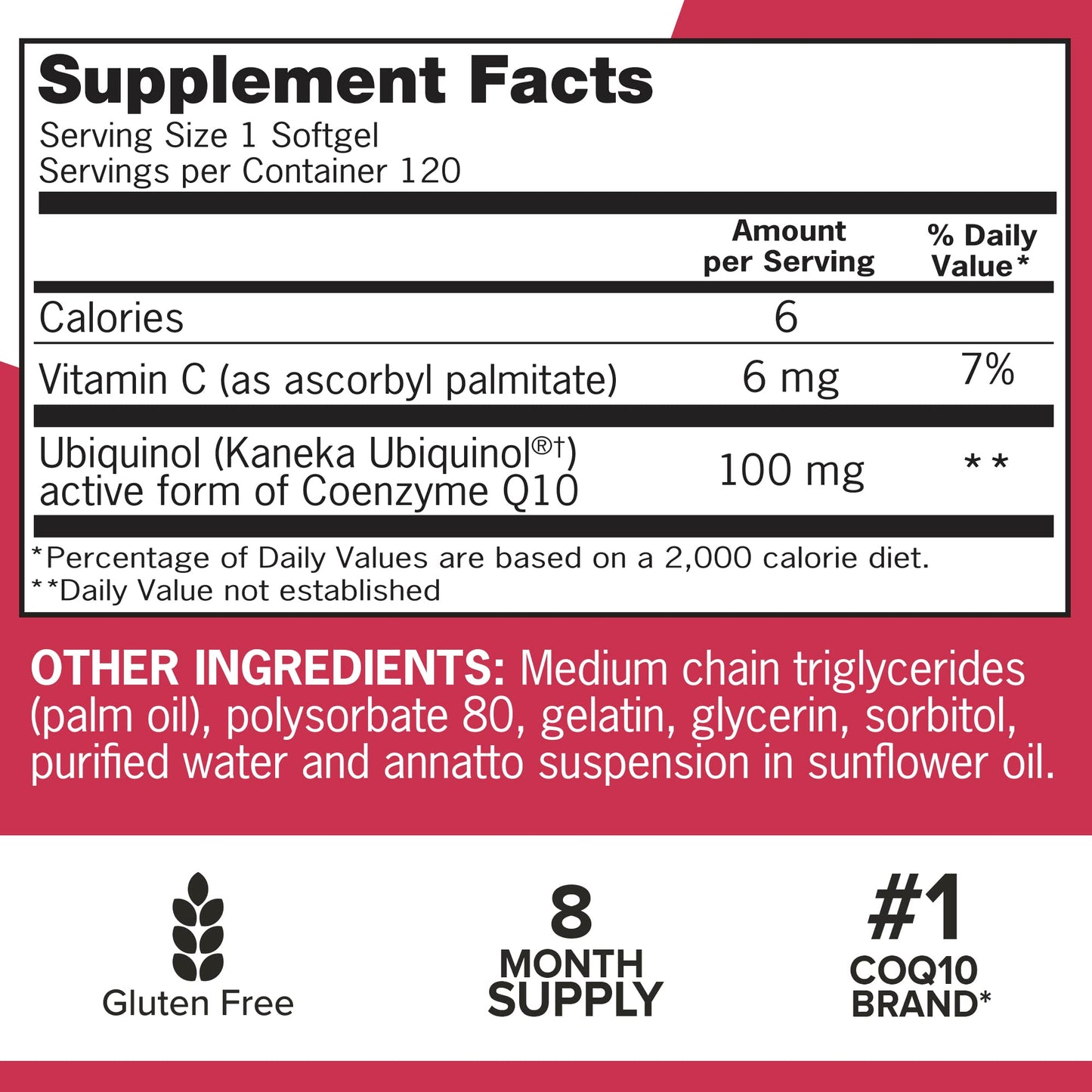 Qunol Mega Ubiquinol CoQ10 100mg Softgels 240 Count