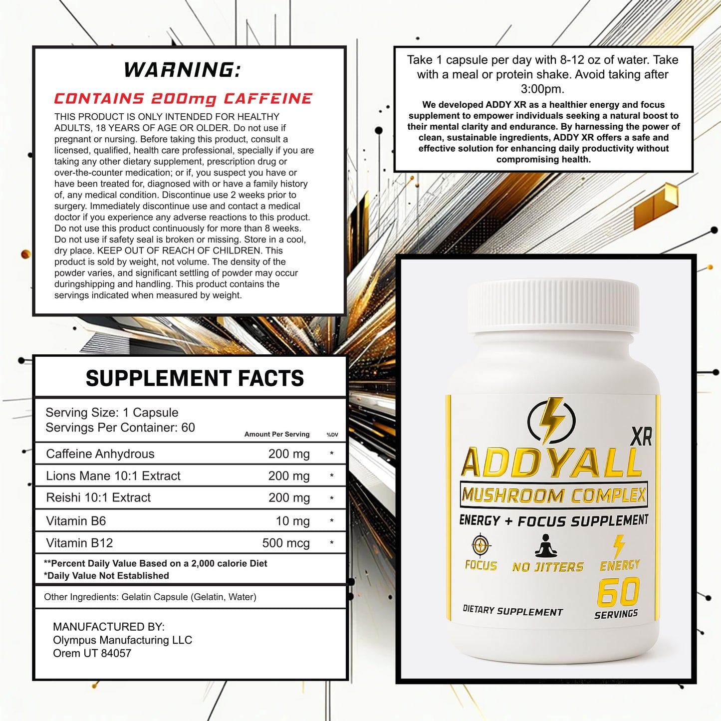 True Wood ADDYALL-XR Mushroom Complex 60 Capsules