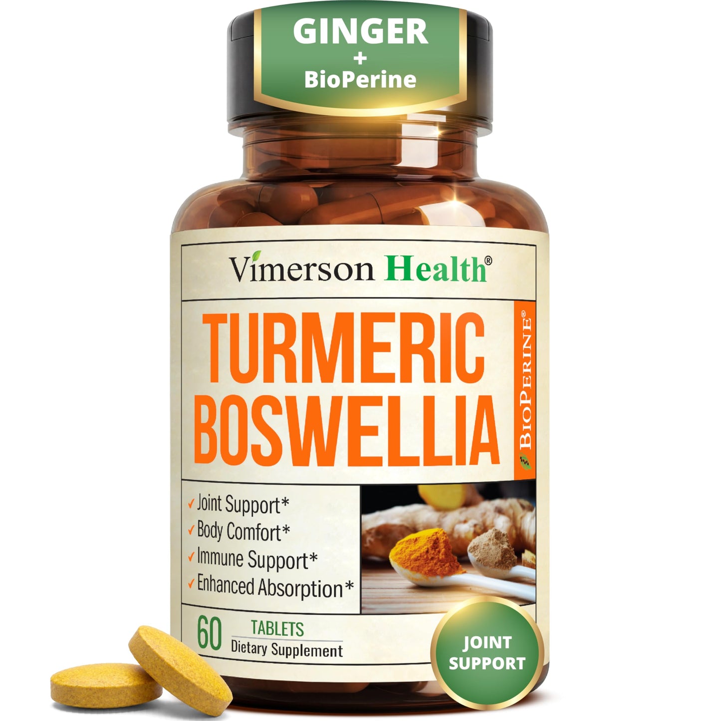 Vimerson Health Boswellia Serrata Turmeric Curcumin Supplement Tablet 60 Tablets