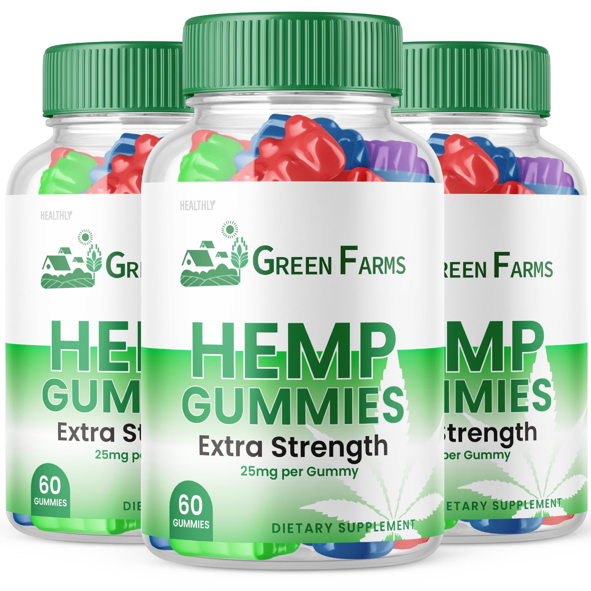 Purvia Green Farms Hemp Gummies with Hemp Extract 1500mg, 180 Gummies