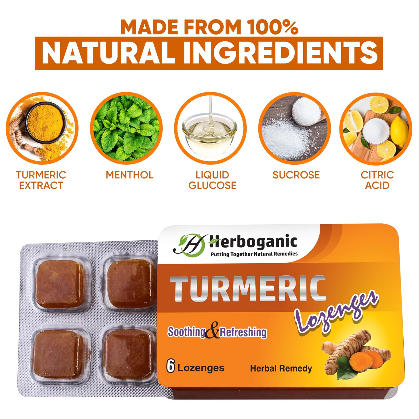 HERBOGANIC Turmeric Lozenges Tablet 120