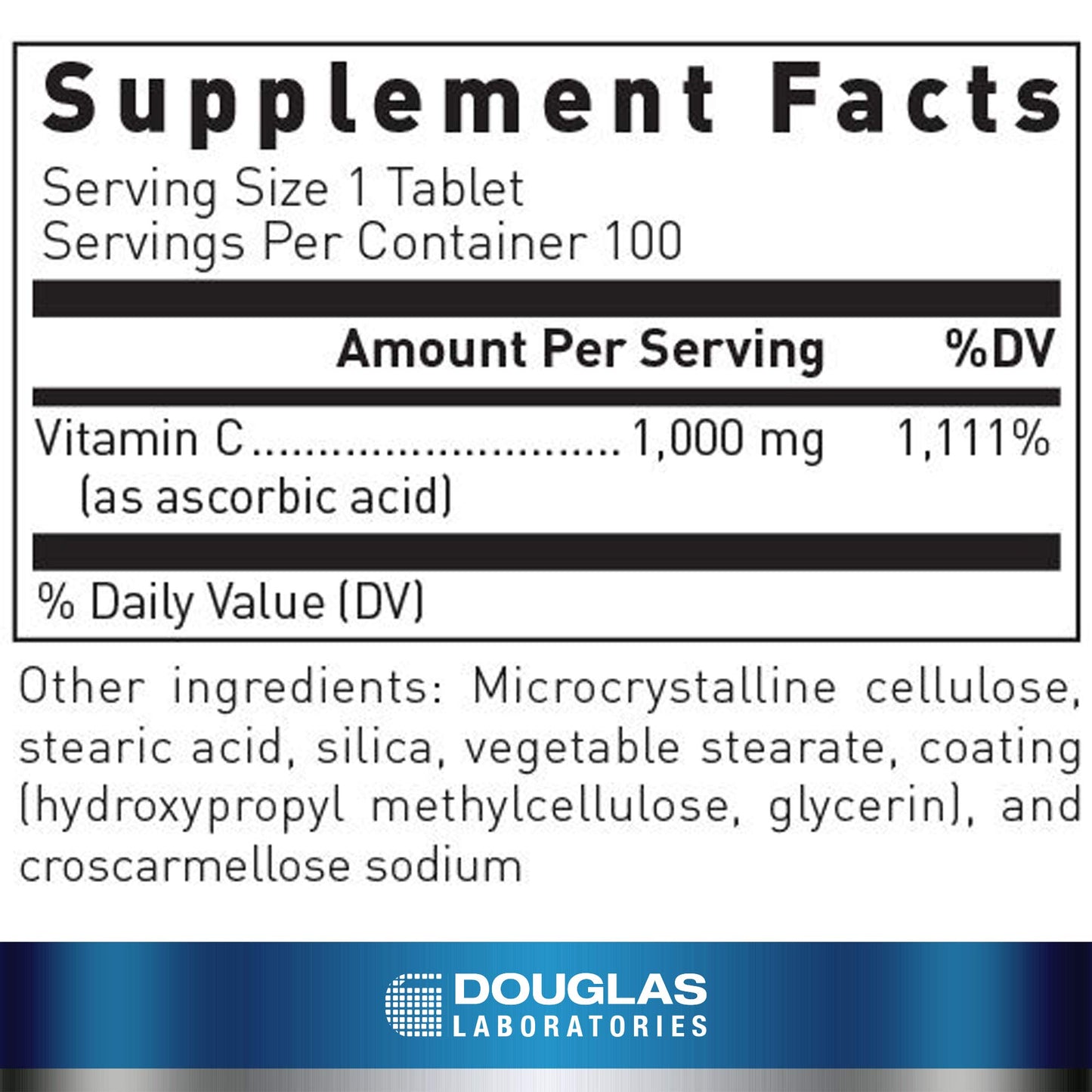 Douglas Laboratories Vitamin C Tablet 100 Tablets