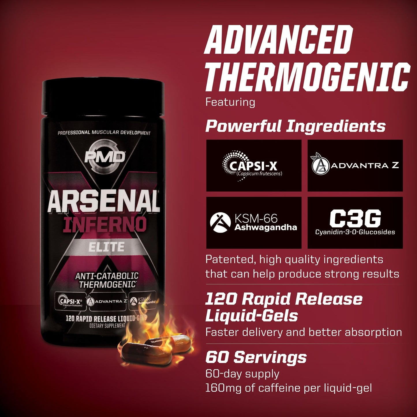 PMD Arsenal X Inferno Softgel 120 Count