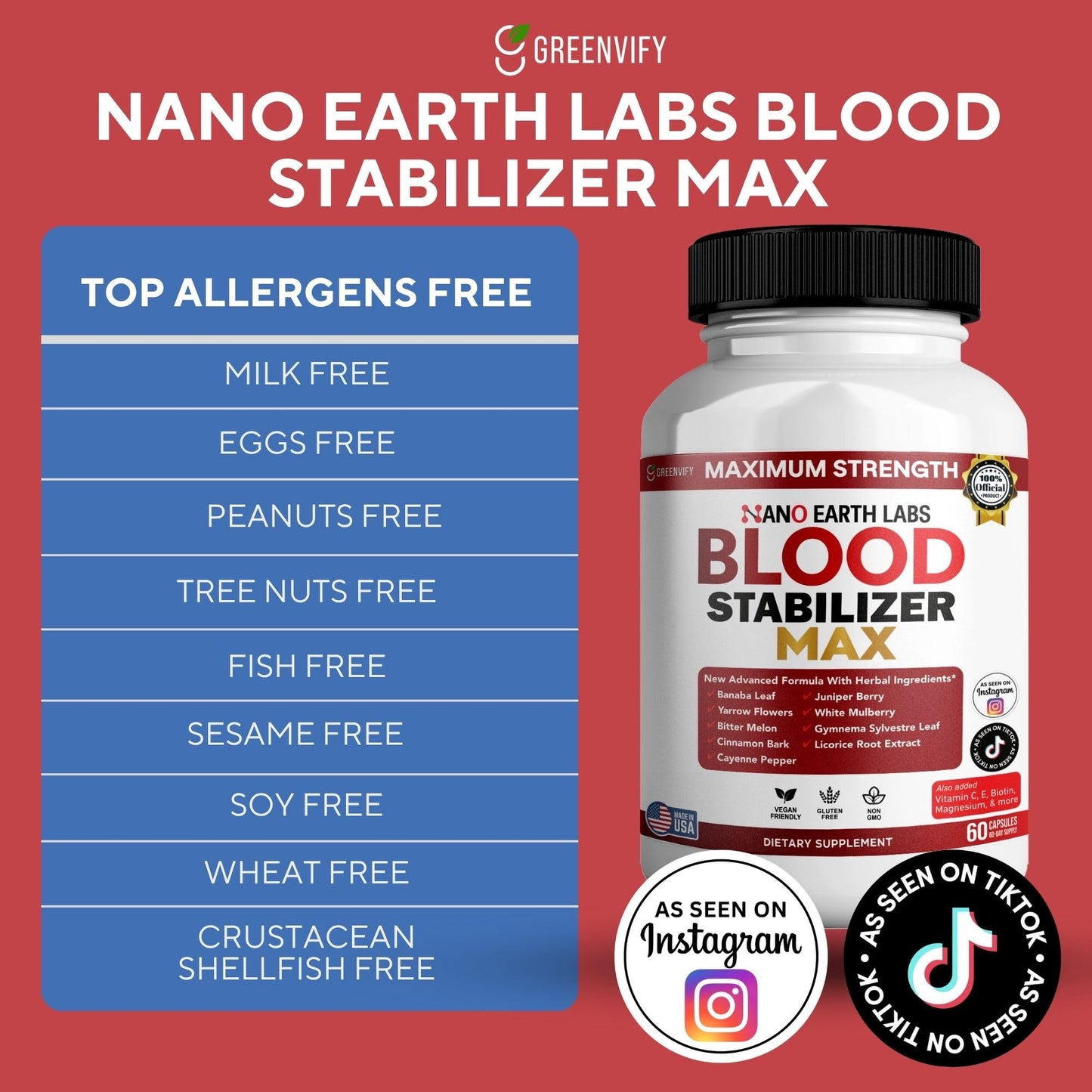 GREENVIFY Blood Stabilizer Max Capsule 60 Count