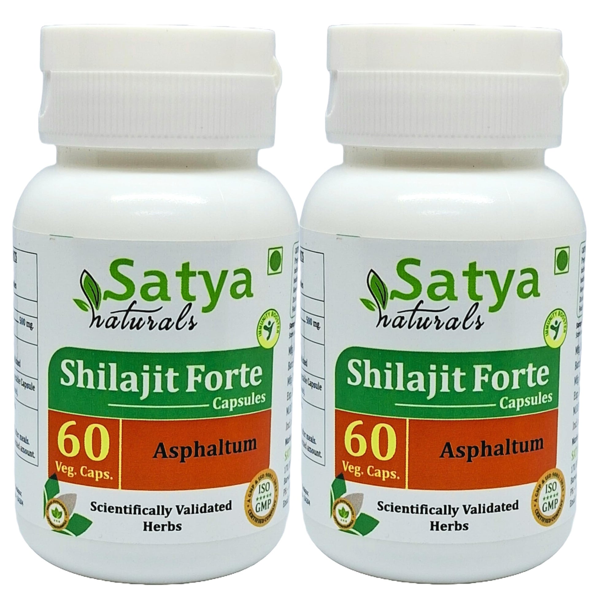 Satya Naturals Shilajit Forte 500 mg Capsules 120 Count