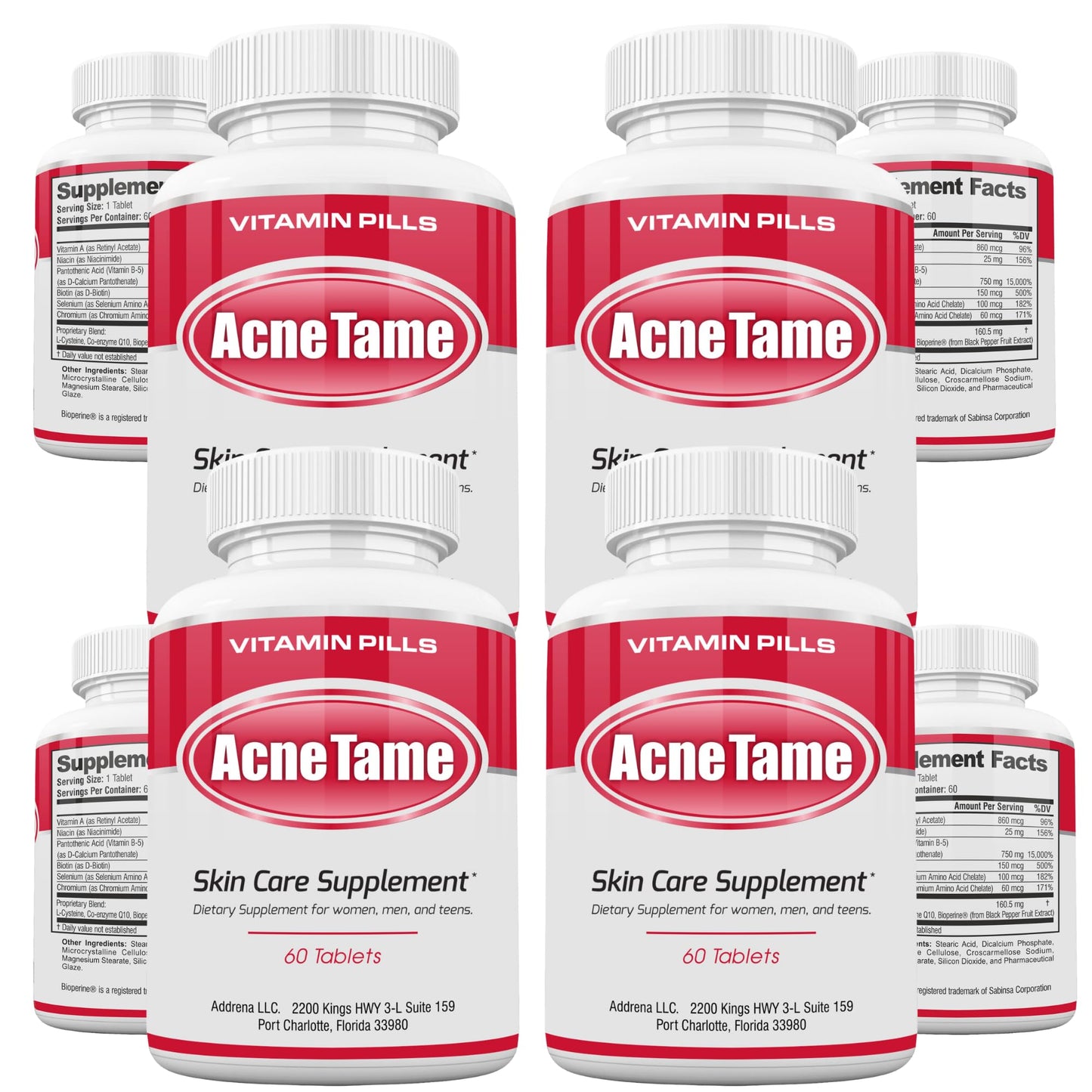 Acnetame Acne Pills Supplement Tablet 240 Tablets