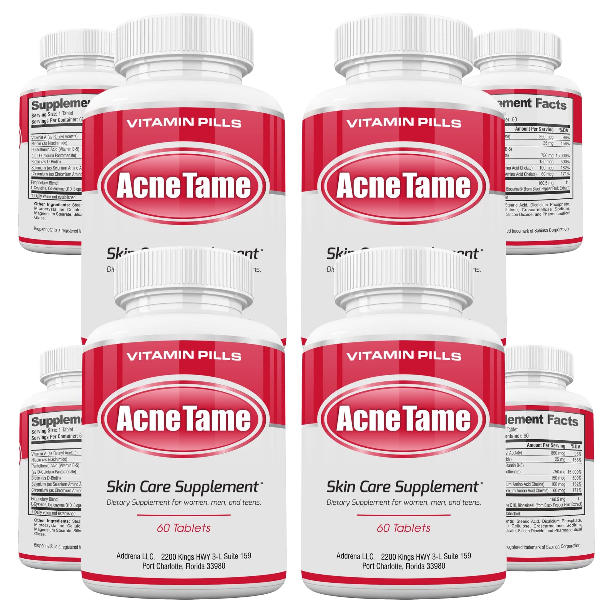 Acnetame Acne Pills Supplement Tablet 240 Tablets