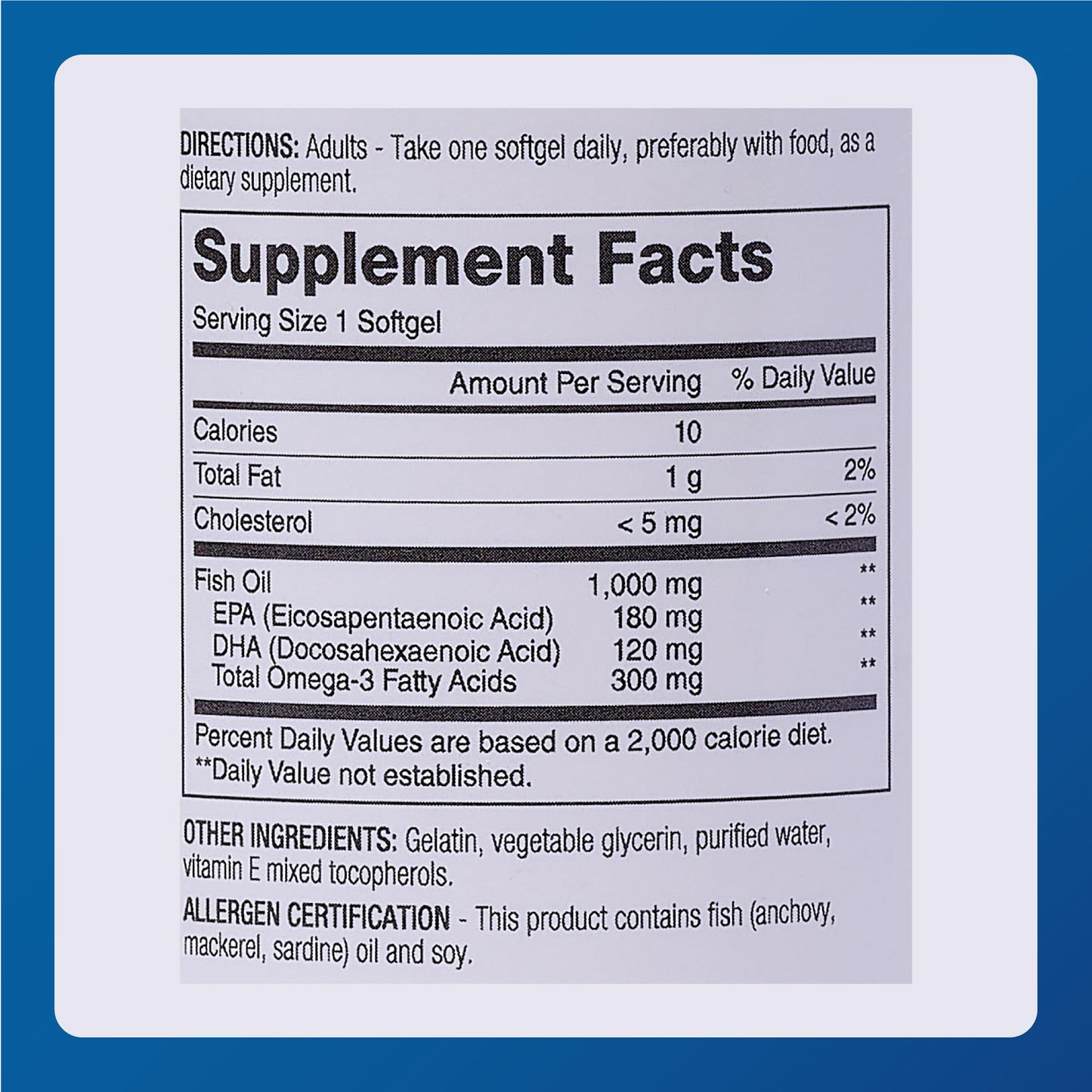 MAJOR Omega-3 Fish Oil 1000mg Softgels 100