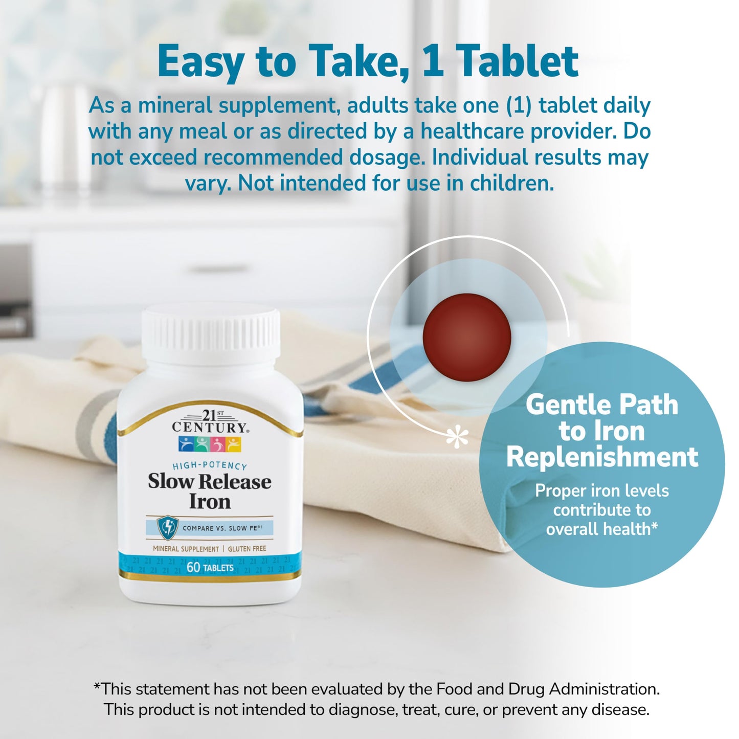 Smart Monkey Technologies Iron Slow Release Tablets, 60 Tablets