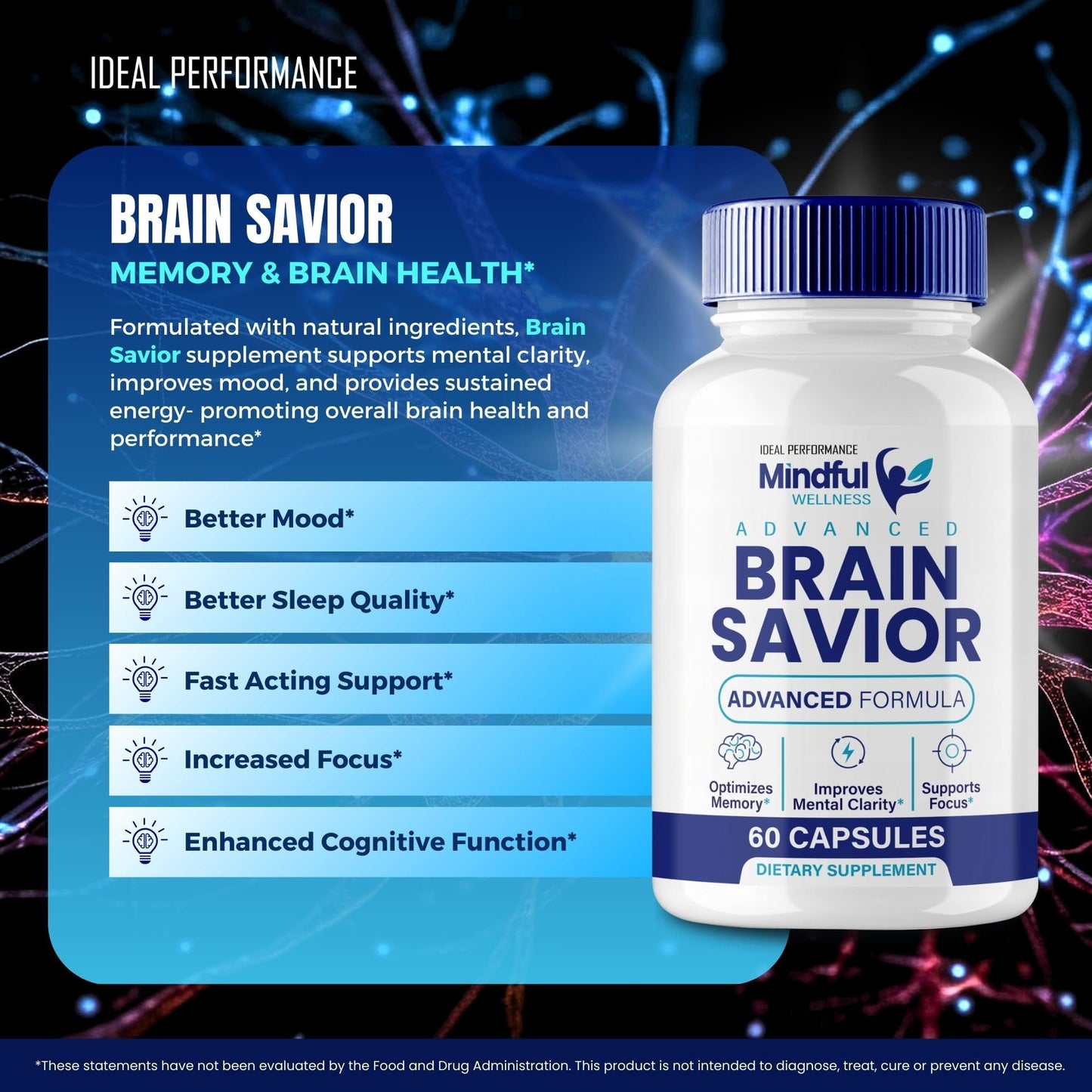 IDEAL PERFORMANCE Brain Savior 120 Capsules