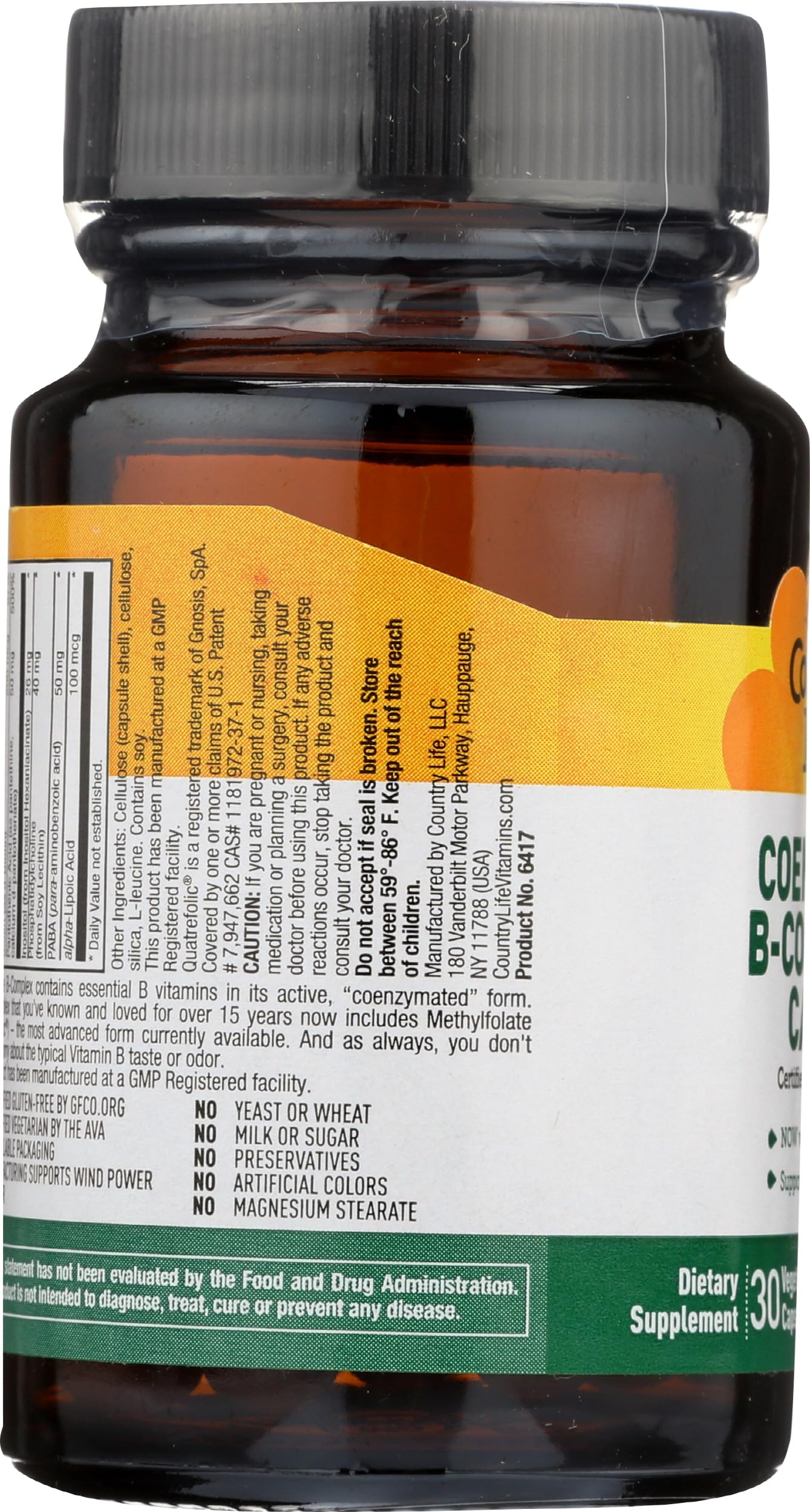 Country Life Coenzyme B Complex, 30-Count