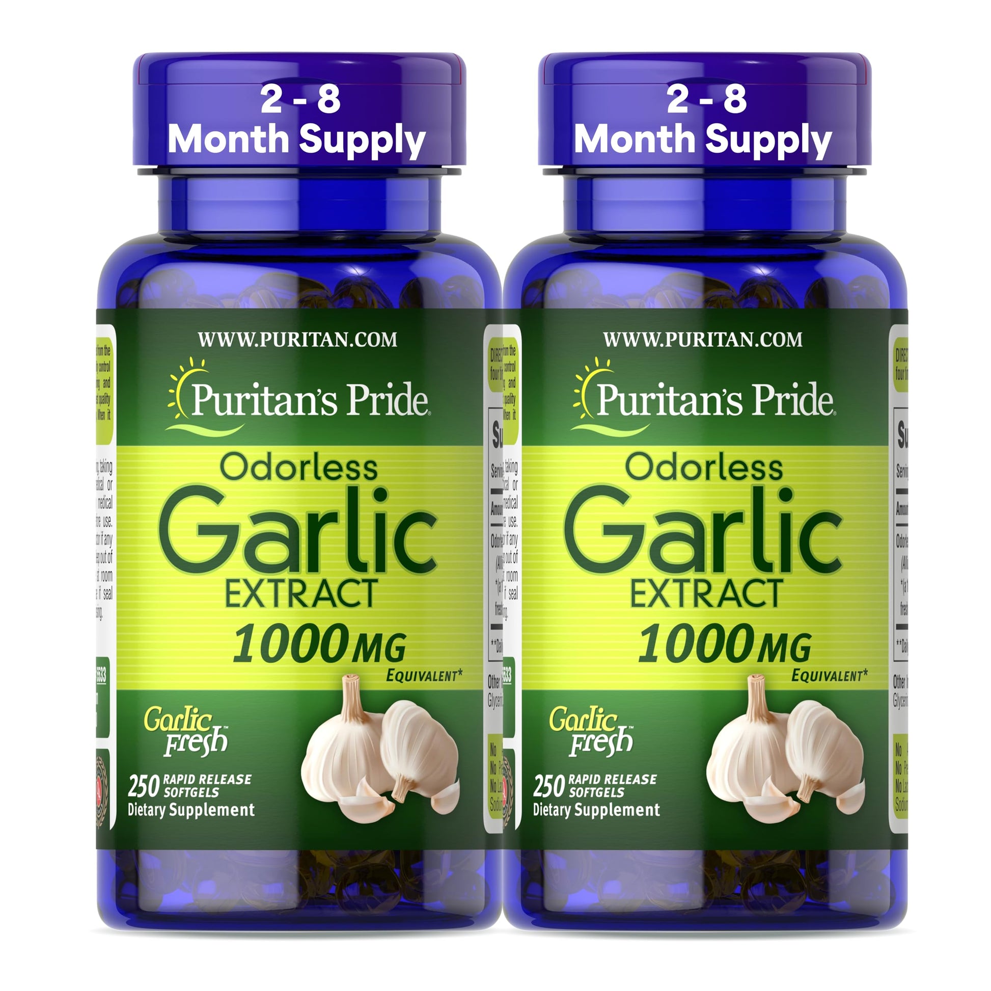 Puritan's Pride Premium Odorless Garlic Softgels 500 Count