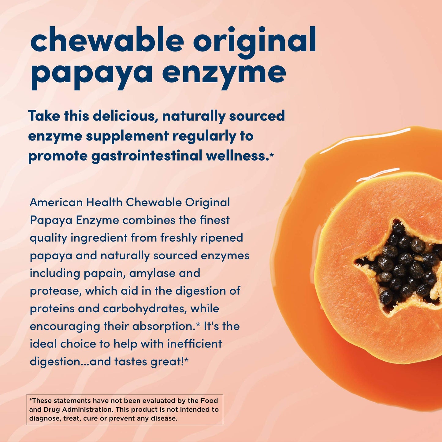 American Health Original Papaya Enzyme Chewable Tablets 250