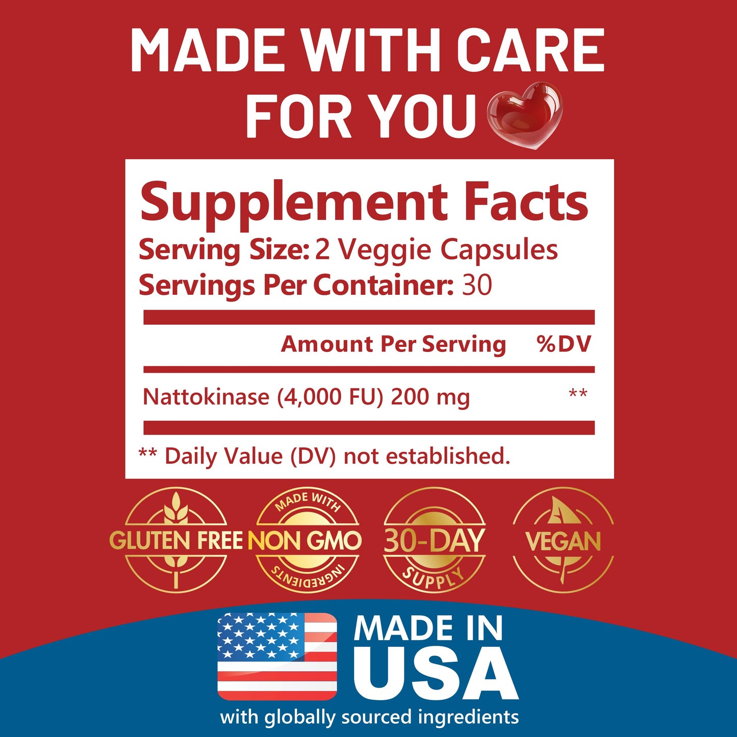Kwala Nutrition Nattokinase Supplement Capsule, 60 Capsules