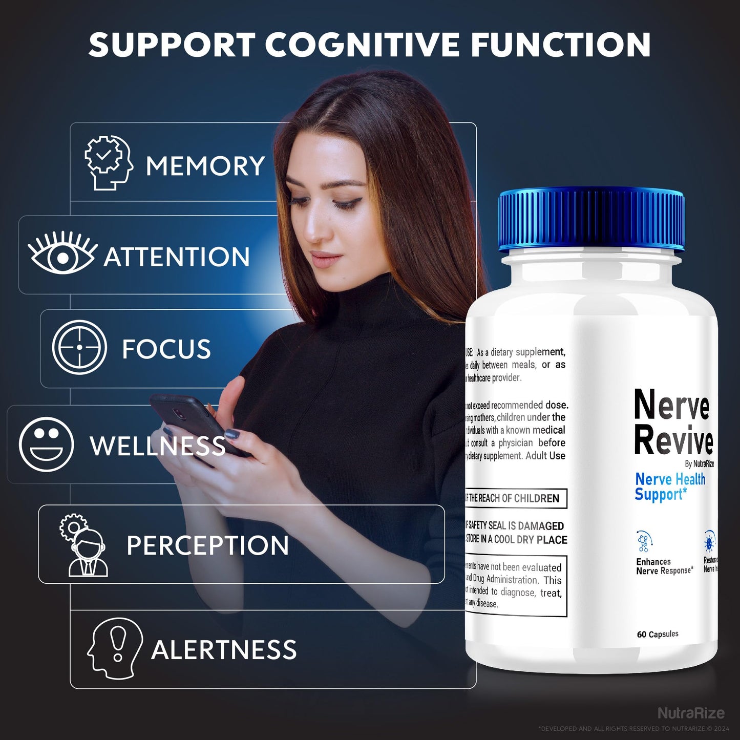 NutraRize Nerve Revive 360 Supplement 120 Capsules