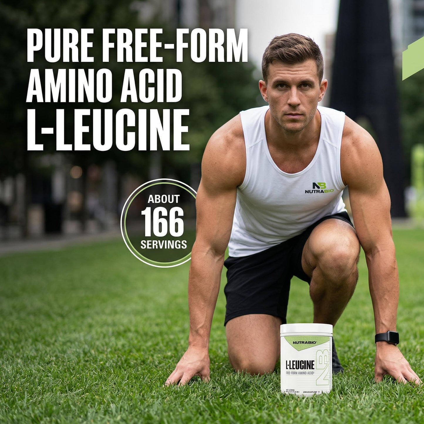 NutraBio L-Leucine Powder 1.1 Pound