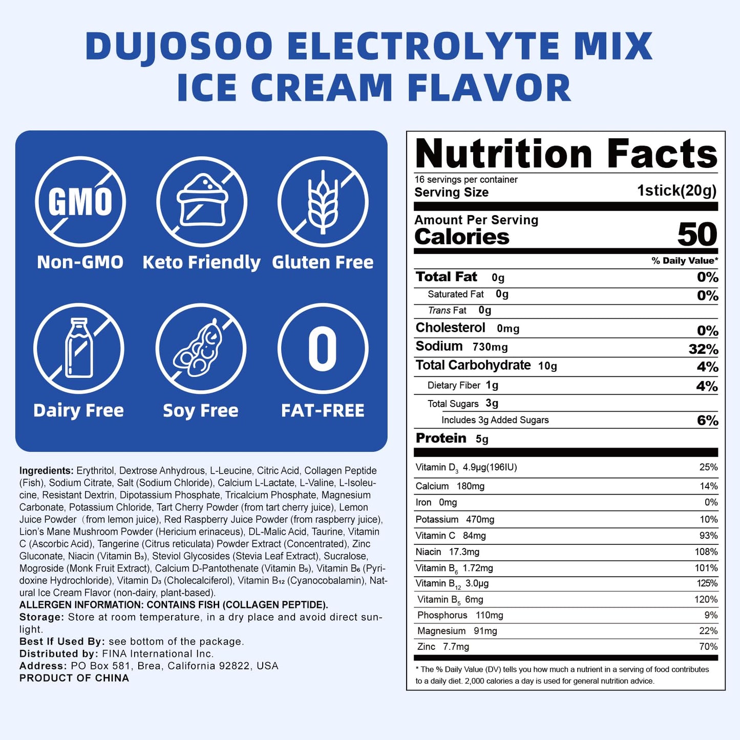 Dujosoo Electrolyte Powder 11.36 Ounce