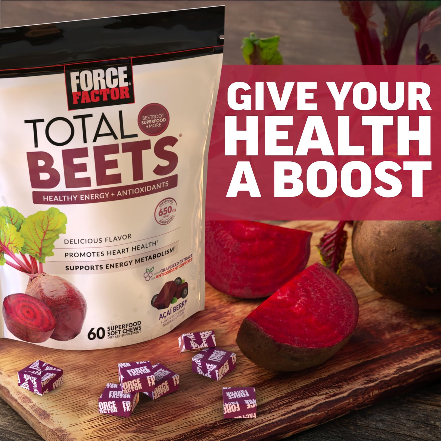Force Factor Total Beets Chewable 120 Count