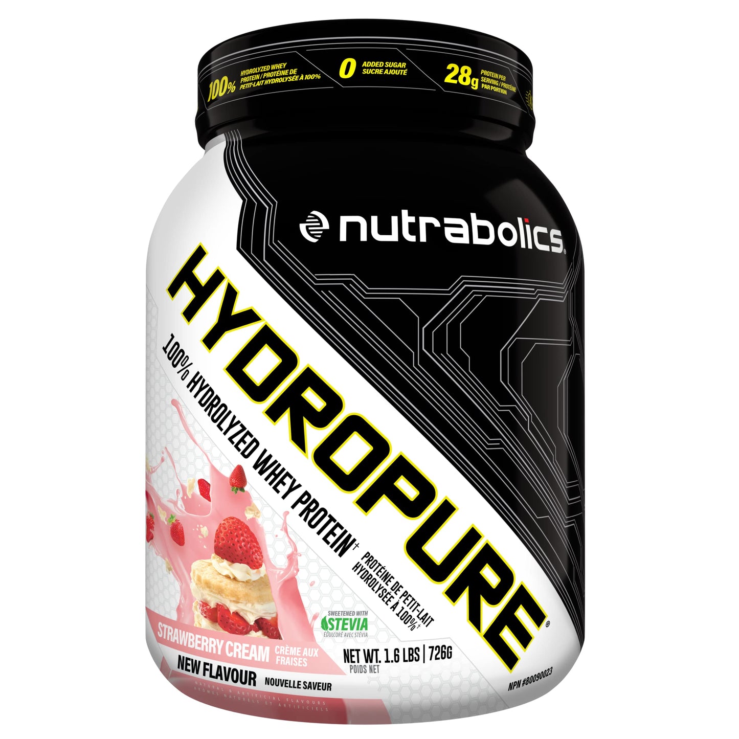 Nutrabolics Hydropure Whey Protein Powder Strawberry Cream 1.6 Pound