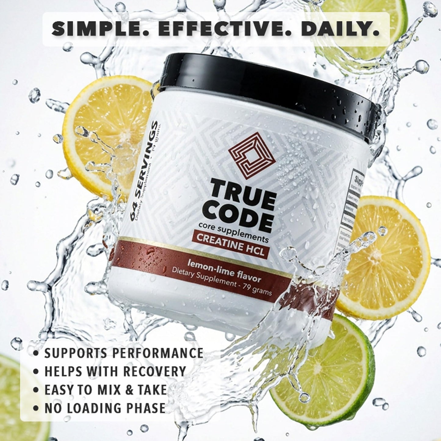 TRUE CODE core supplements Creatine HCL Powder 2.8 Ounce