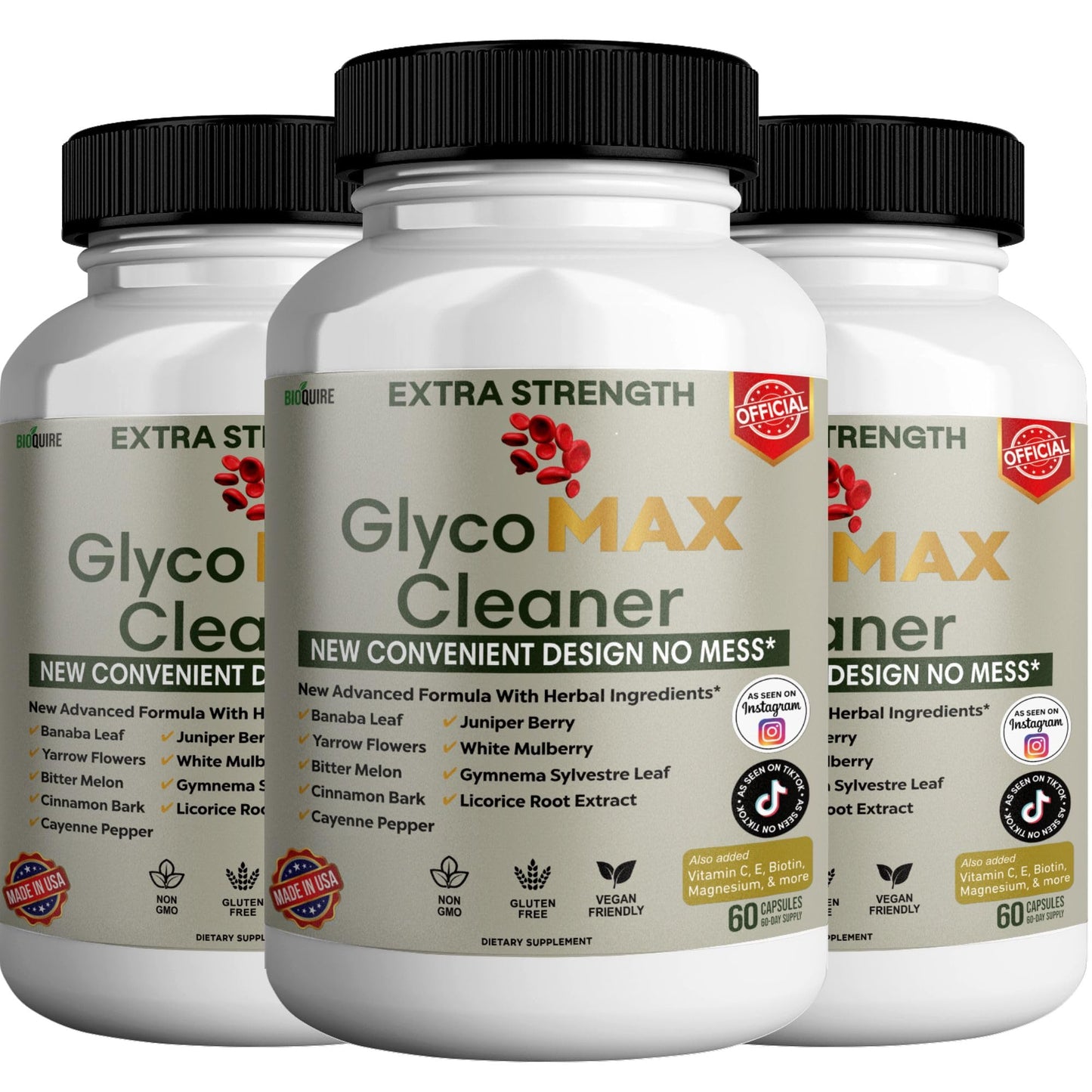 BIOQUIRE GlycoMAX Cleaner Extra Strength Capsule 60 Veggie Capsules
